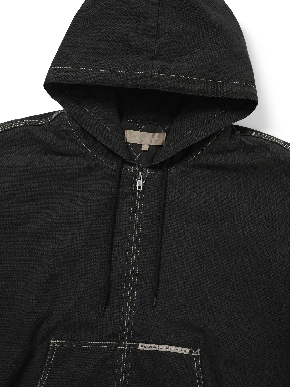 thisisneverthat - Overdyed Hooded Jacket (Black) product image 2 | TRAB K-Fashion Australia