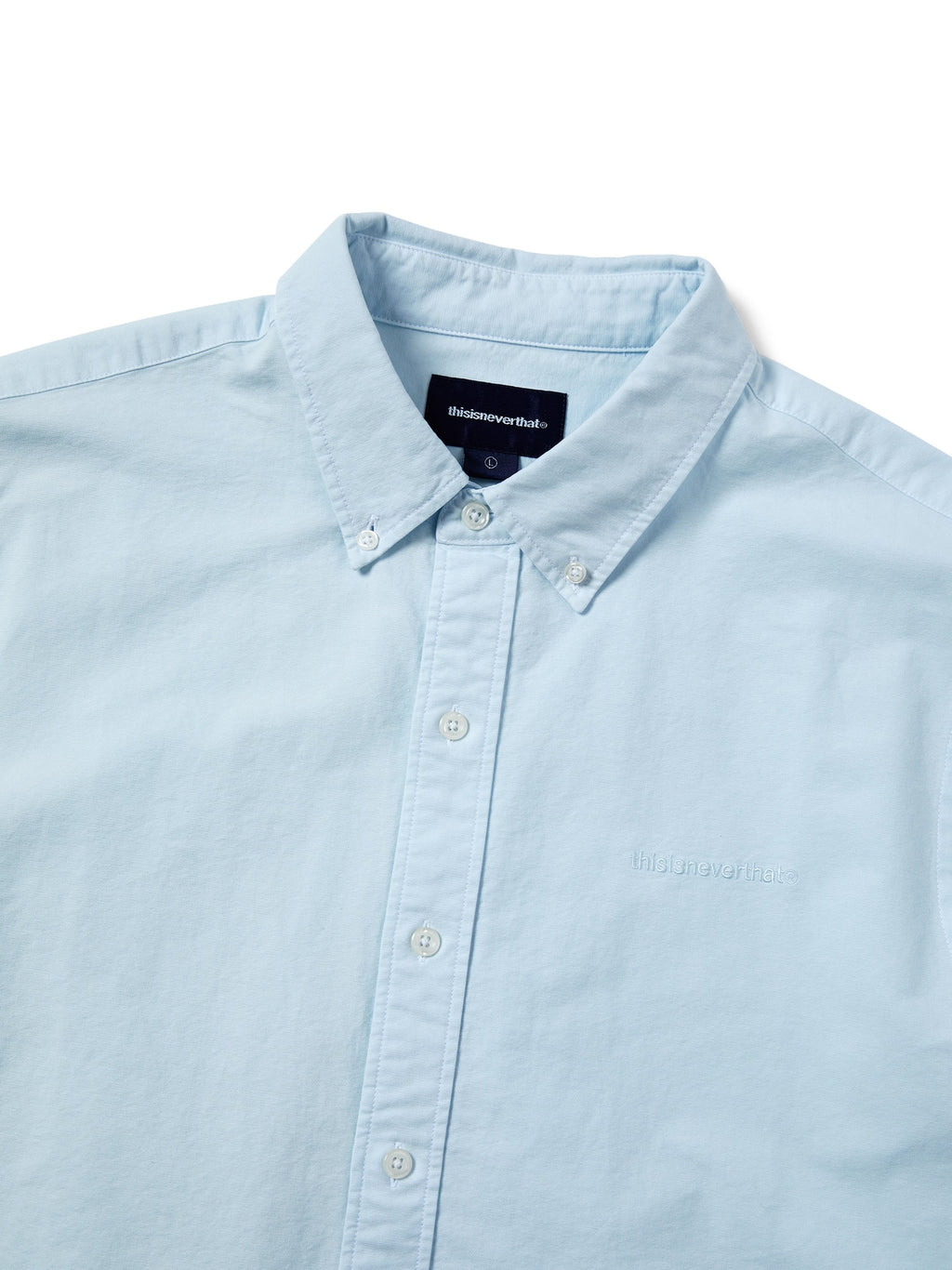 thisisneverthat - Overdyed T-Logo Oxford Shirt (Blue) product image 2 | TRAB K-Fashion Australia