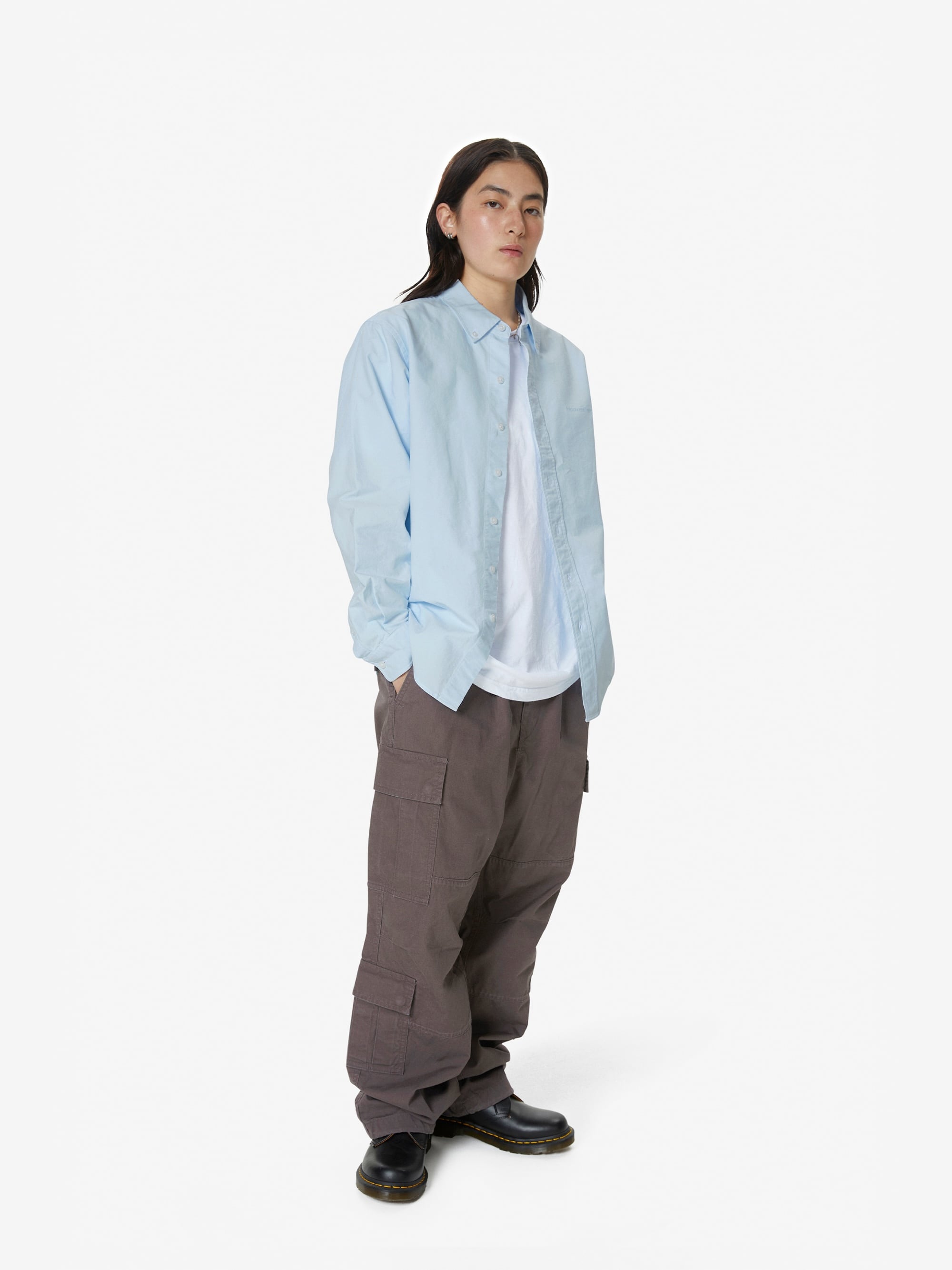 thisisneverthat - Overdyed T-Logo Oxford Shirt (Blue) product image 8 | TRAB K-Fashion Australia