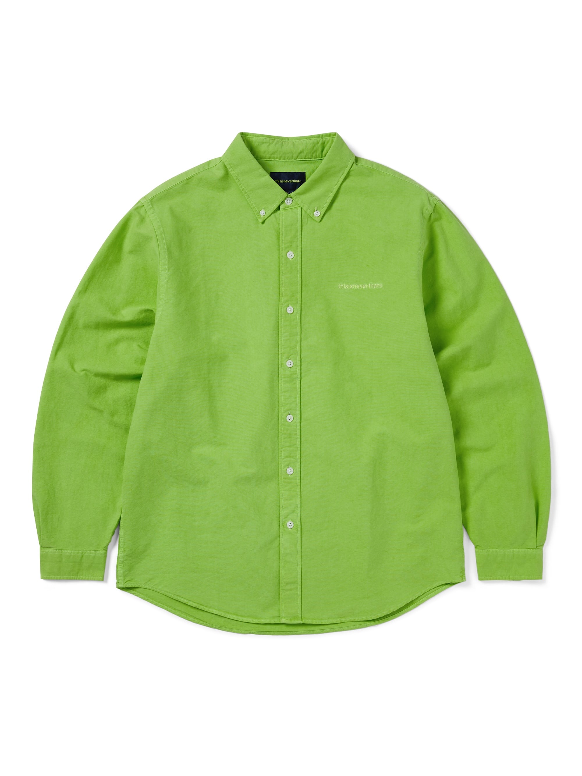 thisisneverthat - Overdyed T-Logo Oxford Shirt (Green) product image 1 | TRAB K-Fashion Australia