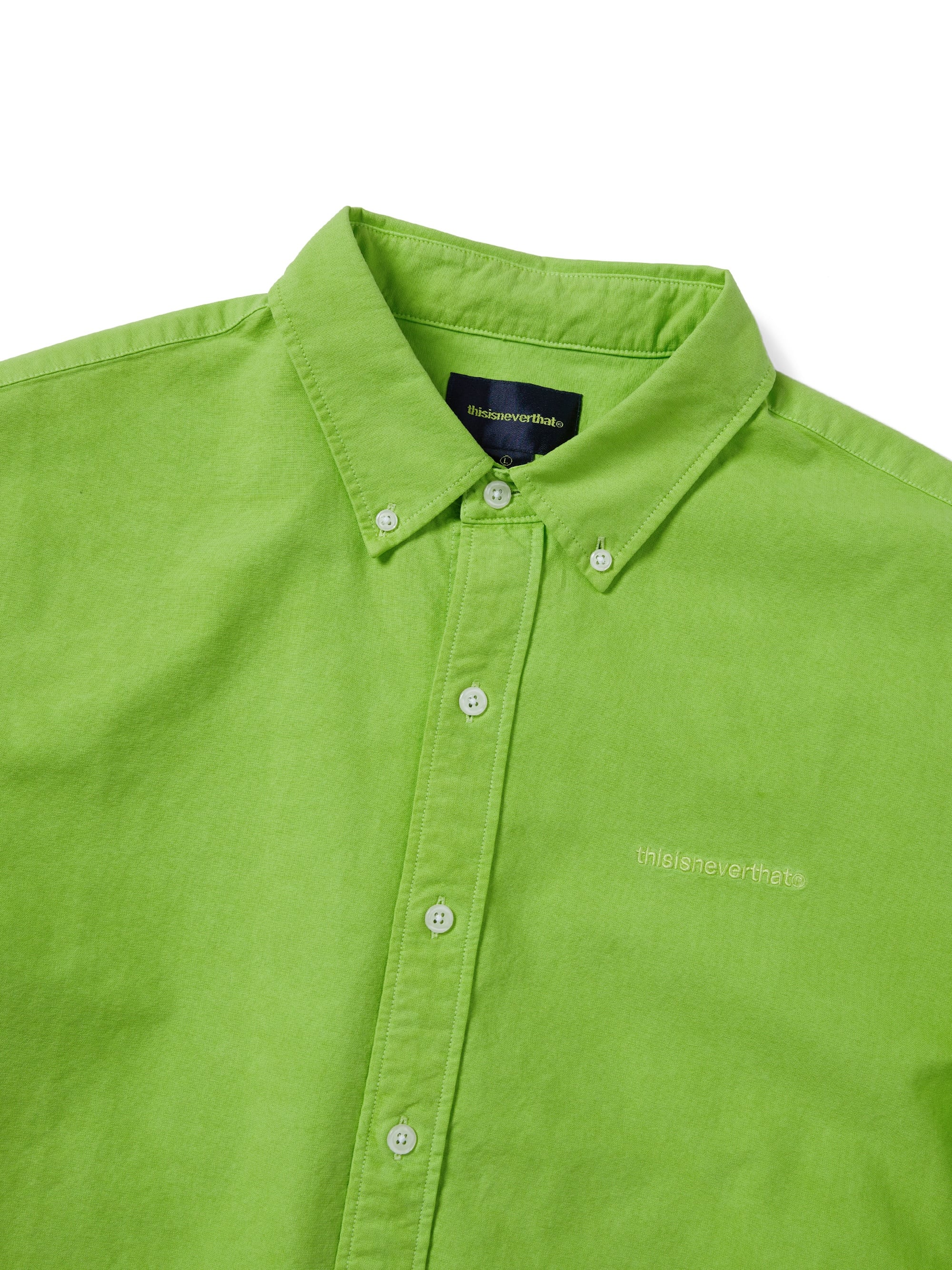 thisisneverthat - Overdyed T-Logo Oxford Shirt (Green) product image 2 | TRAB K-Fashion Australia