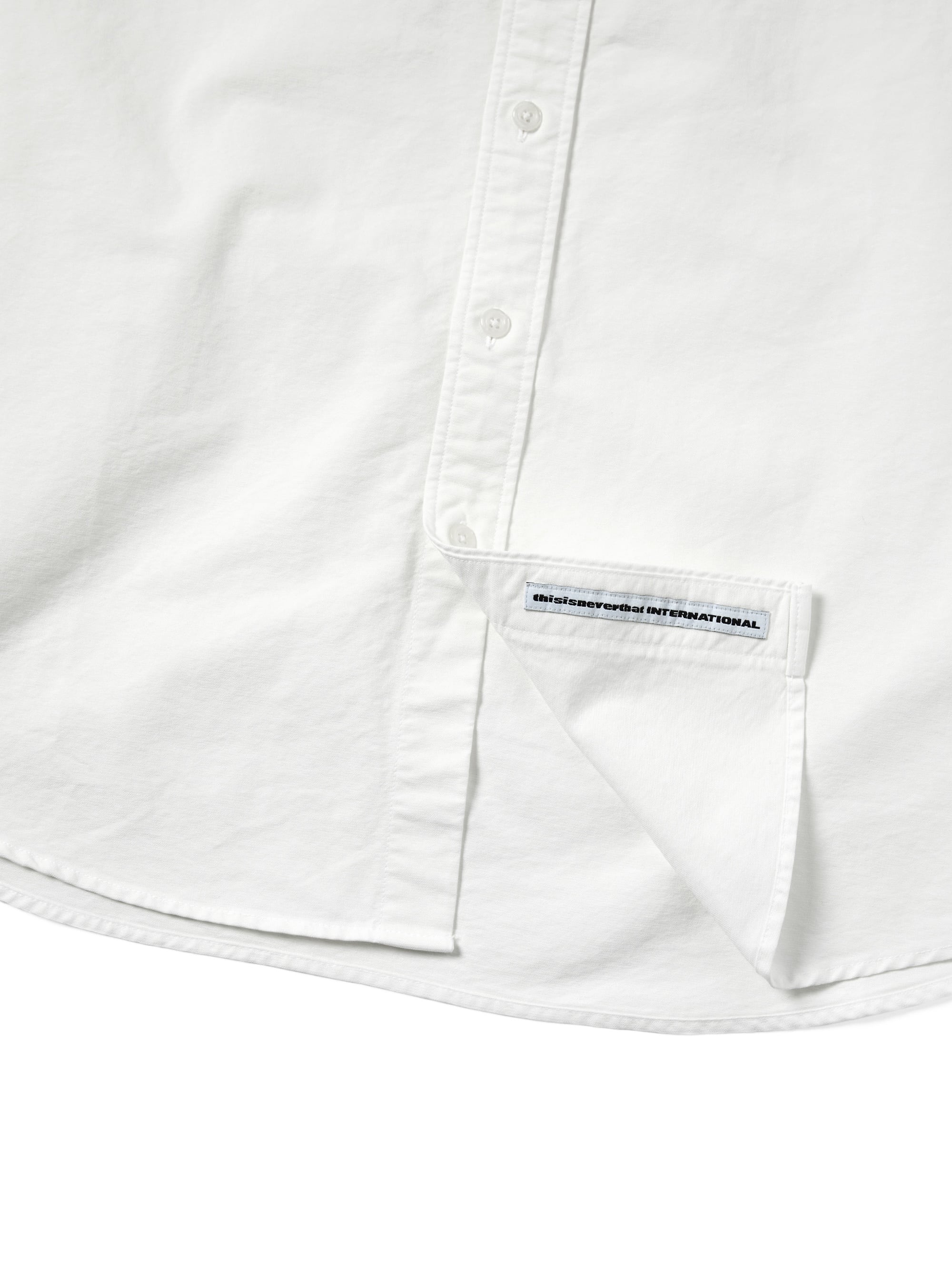 thisisneverthat - Overdyed T-Logo Oxford Shirt (White) product image 3 | TRAB K-Fashion Australia
