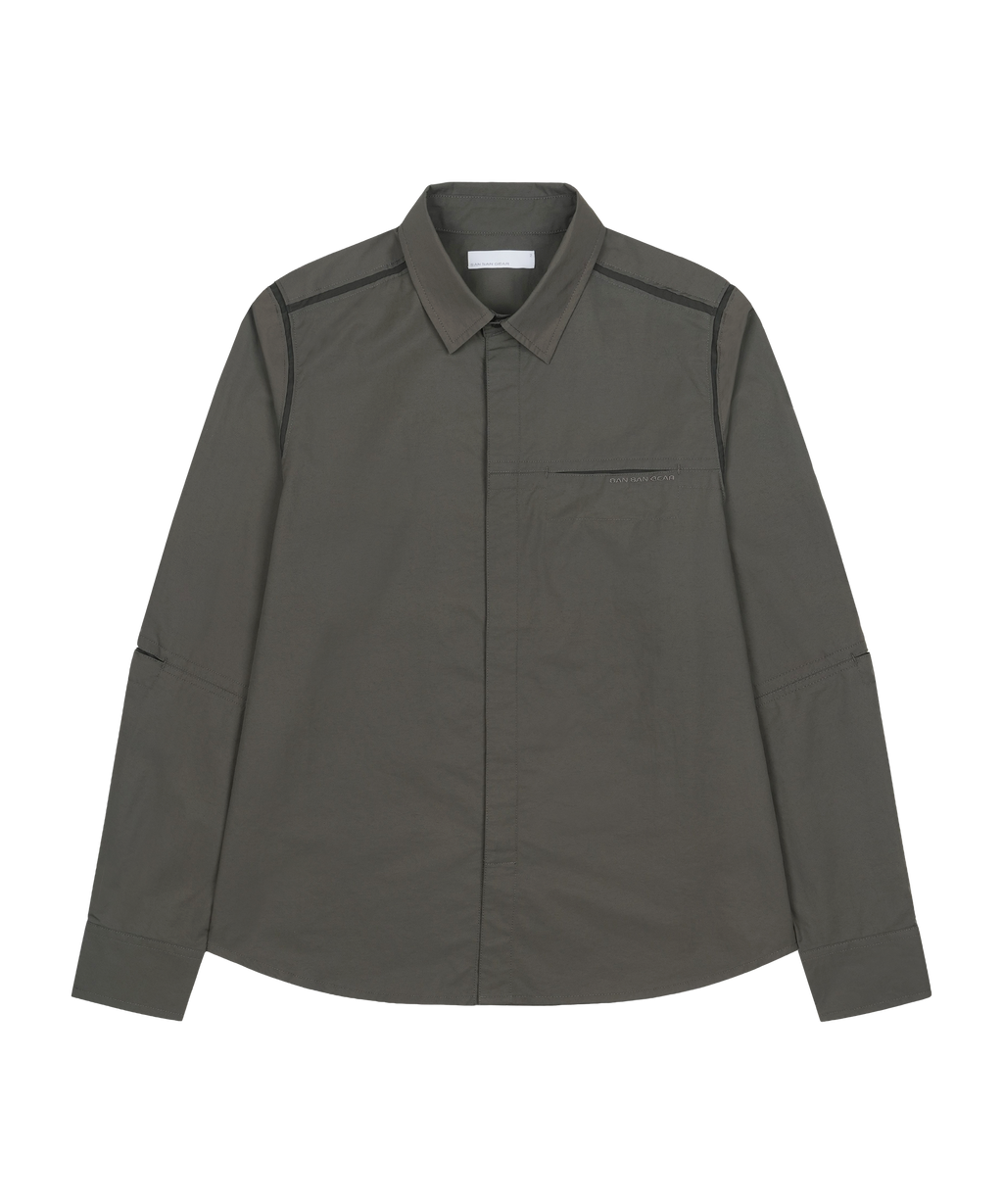 San San Gear - Paneled Shirt (Brown) product image 1 | TRAB K-Fashion Australia