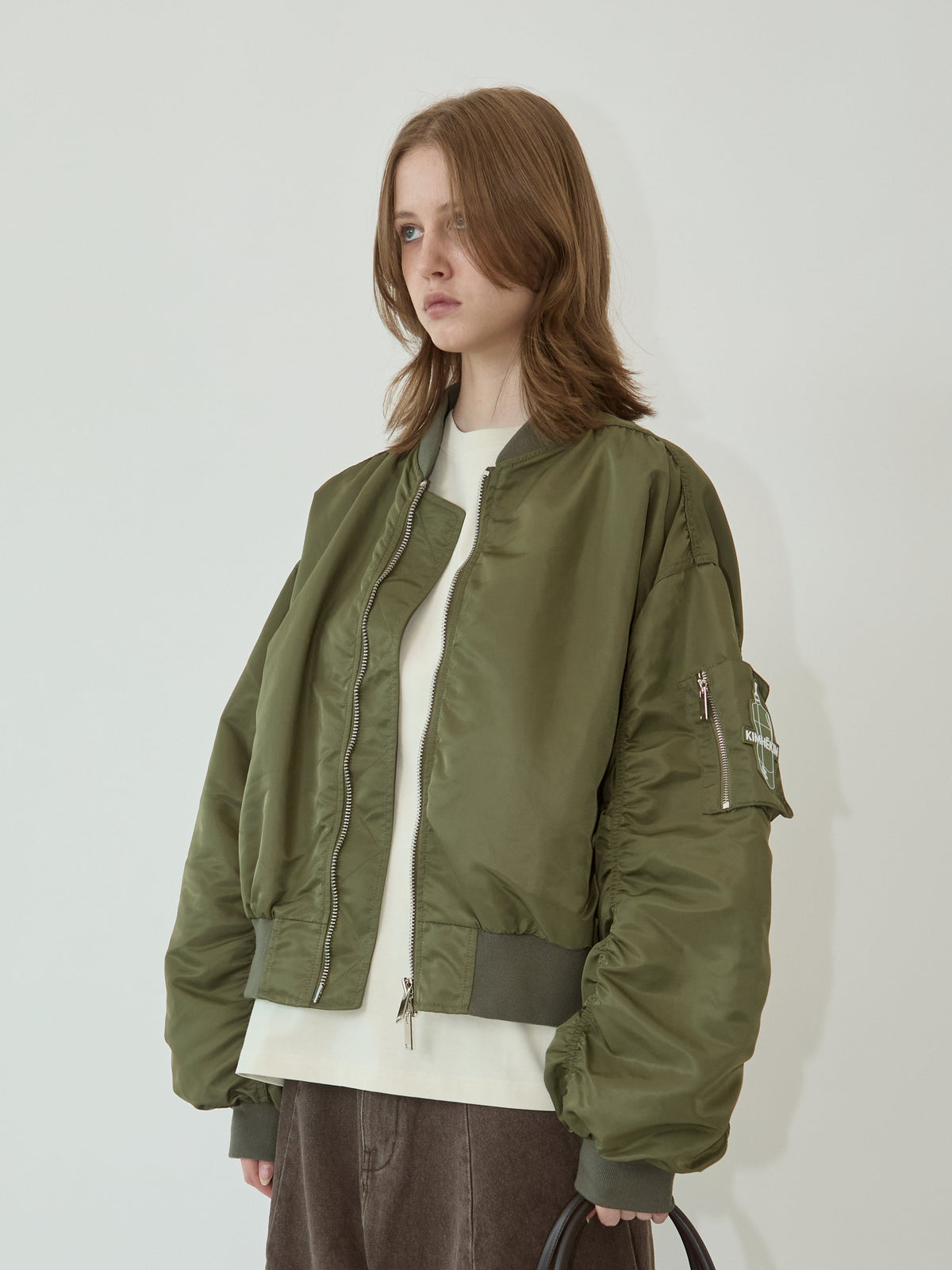 Kimhe Kim - Atelier Kimhekim Bomber Jacket (Khaki) product image 3 | TRAB K-Fashion Australia