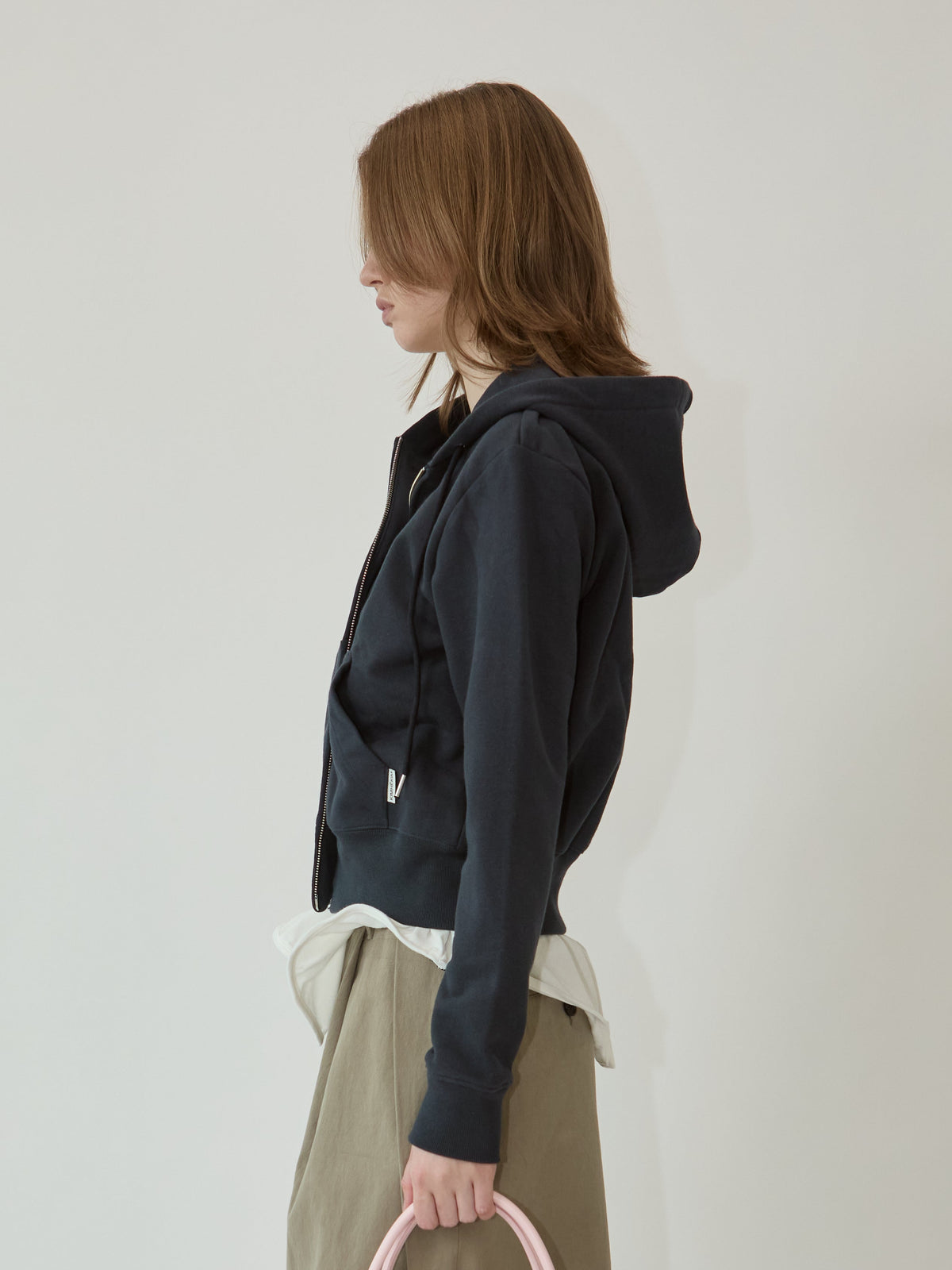 Kimhe Kim - Ash Button Zip-Up Hoodie (Navy) product image 4 | TRAB K-Fashion Australia