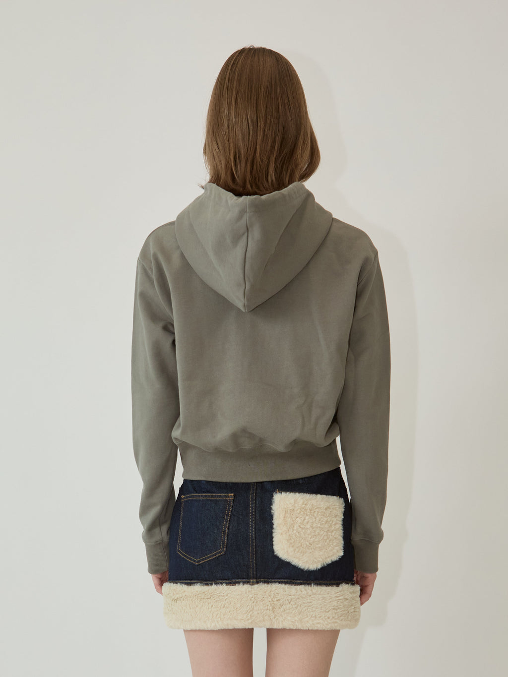 Kimhe Kim - Ash Button Zip-Up Hoodie (Khaki) product image 5 | TRAB K-Fashion Australia