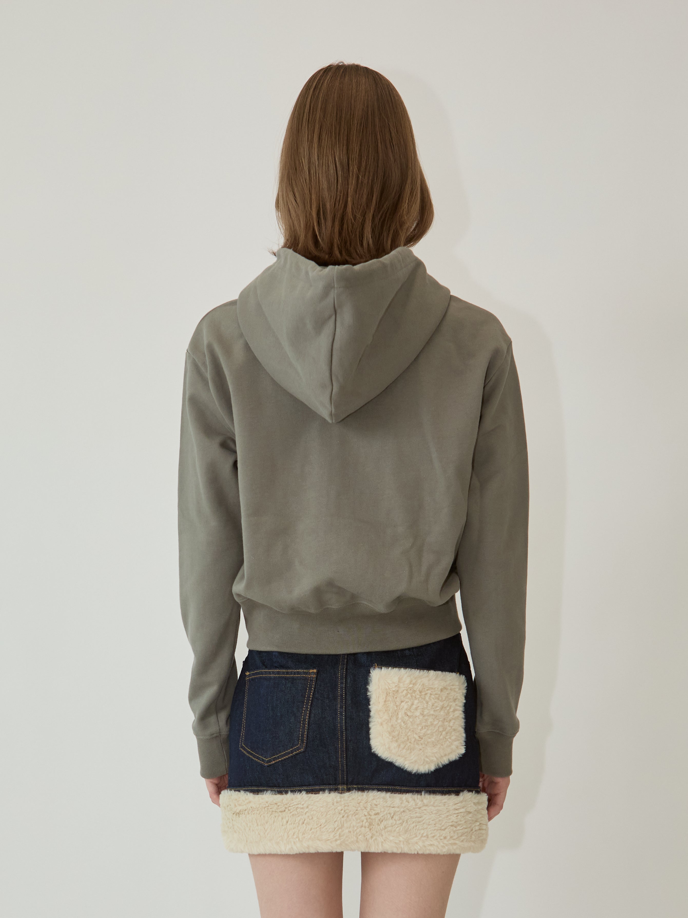 Kimhe Kim - Ash Button Zip-Up Hoodie (Khaki) product image 5 | TRAB K-Fashion Australia
