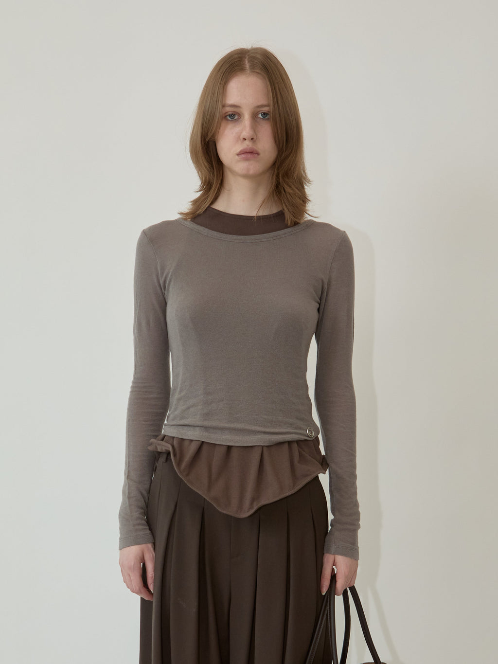 Kimhe Kim - Julia Layered Long Sleeve (Brown) product image 2 | TRAB K-Fashion Australia