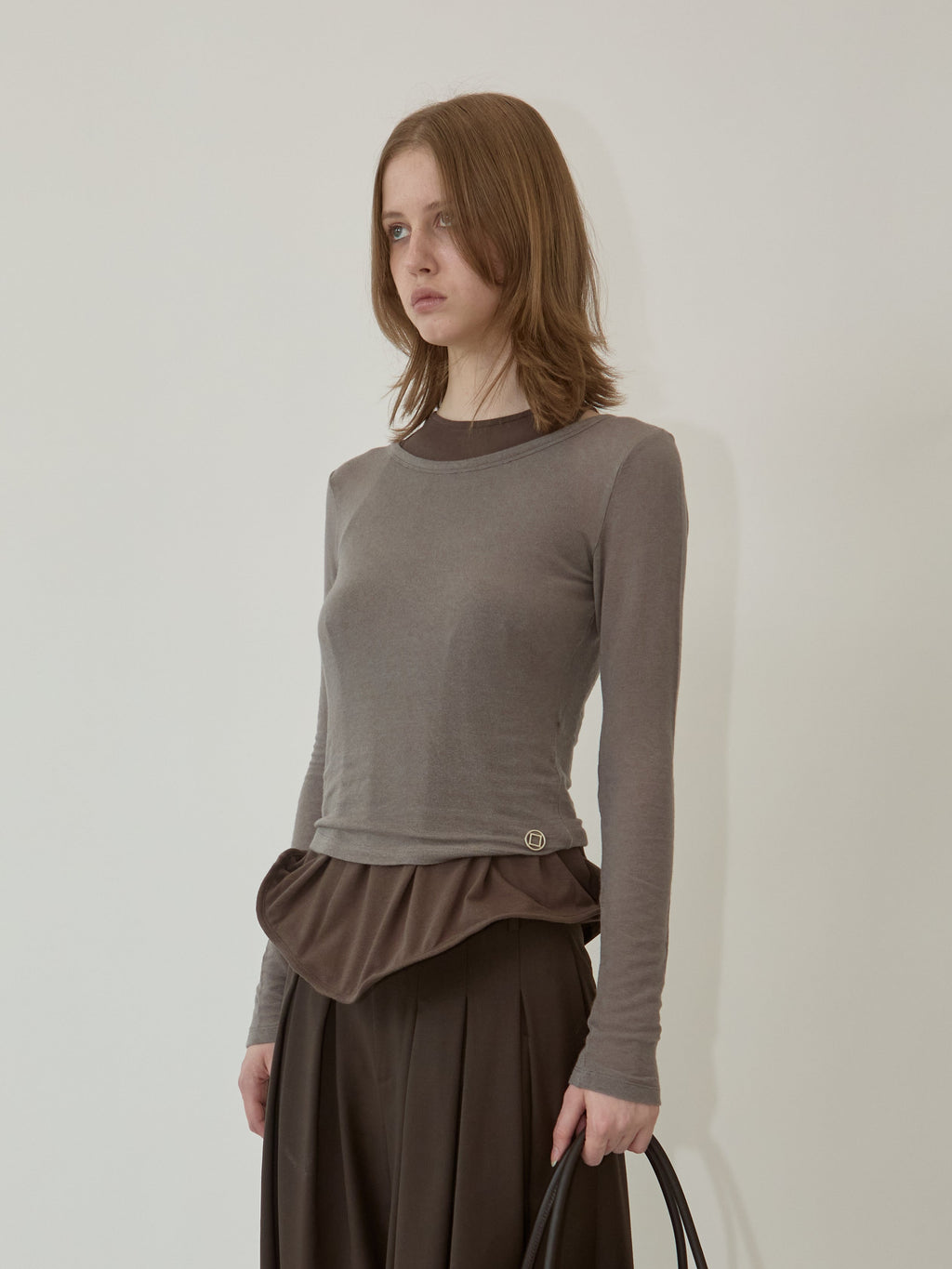 Kimhe Kim - Julia Layered Long Sleeve (Brown) product image 3 | TRAB K-Fashion Australia