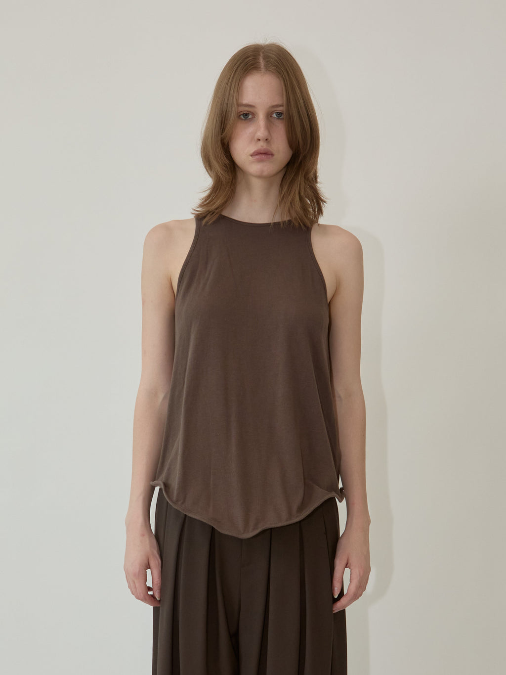 Kimhe Kim - Julia Layered Sleeveless Top (Brown) product image 2 | TRAB K-Fashion Australia