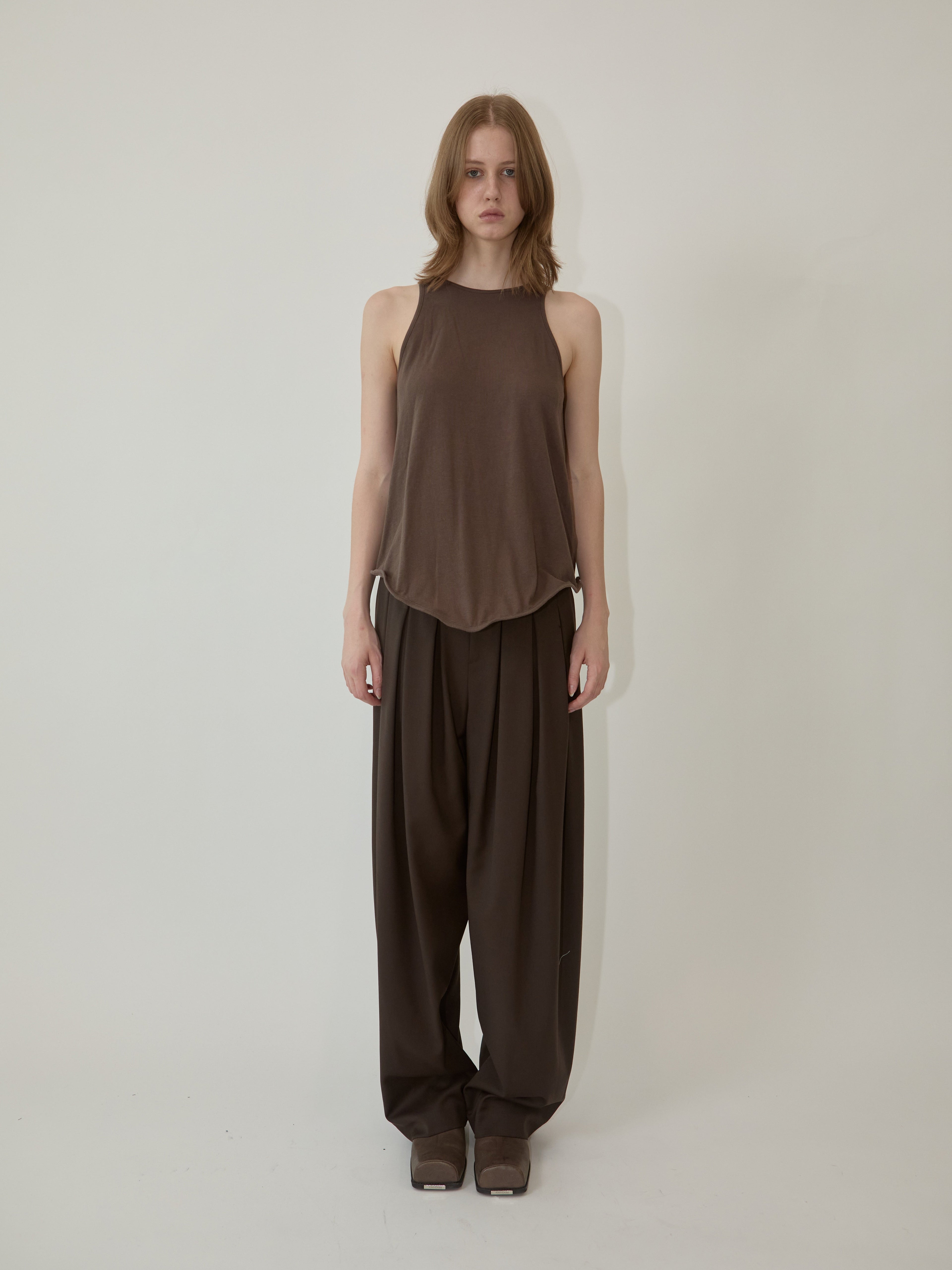 Kimhe Kim - Julia Layered Sleeveless Top (Brown) product image 1 | TRAB K-Fashion Australia