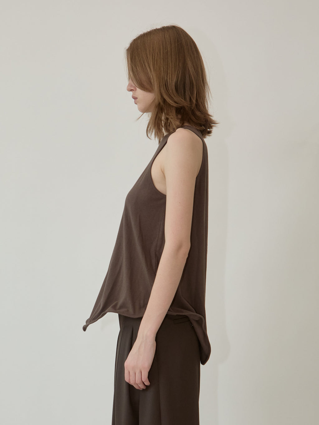 Kimhe Kim - Julia Layered Sleeveless Top (Brown) product image 4 | TRAB K-Fashion Australia