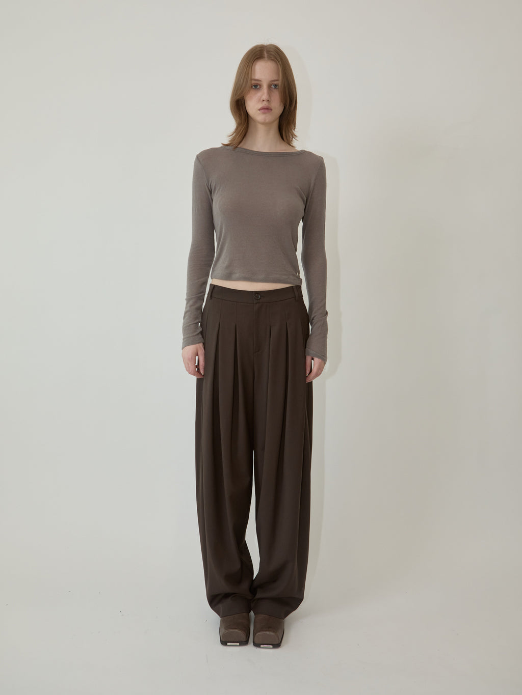 Kimhe Kim - Julia Layered Long Sleeve (Brown) product image 1 | TRAB K-Fashion Australia