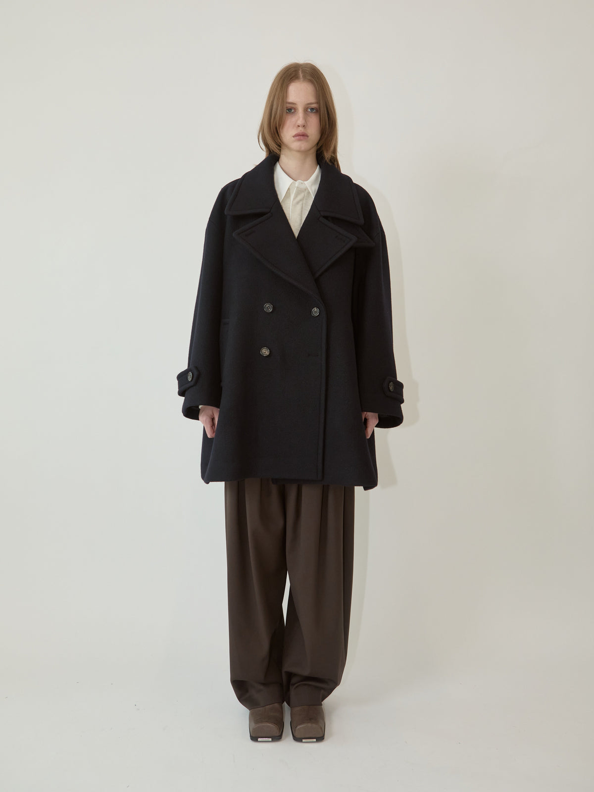 Kimhe Kim - Chloe Oversized Peacoat (Navy) product image 1 | TRAB K-Fashion Australia