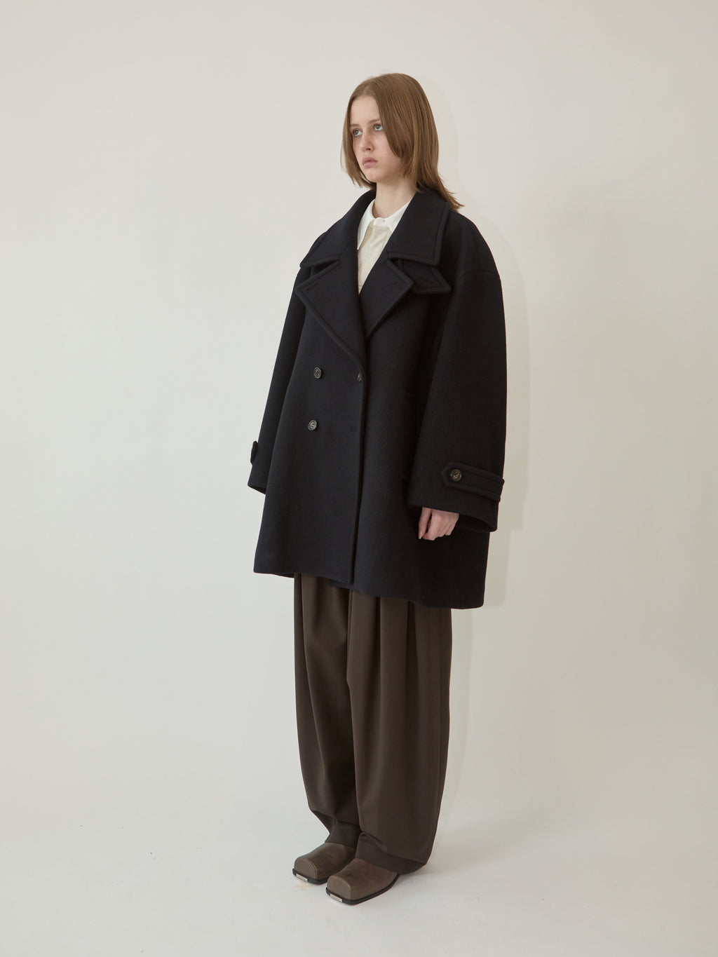 Kimhe Kim - Chloe Oversized Peacoat (Navy) product image 3 | TRAB K-Fashion Australia