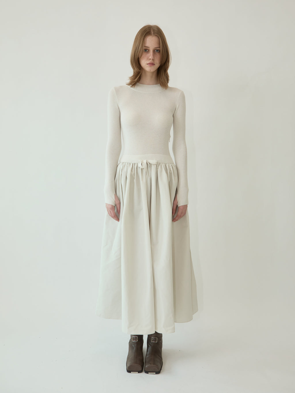 Kimhe Kim - Amelie Knit Long Dress (Ivory) product image 1 | TRAB K-Fashion Australia
