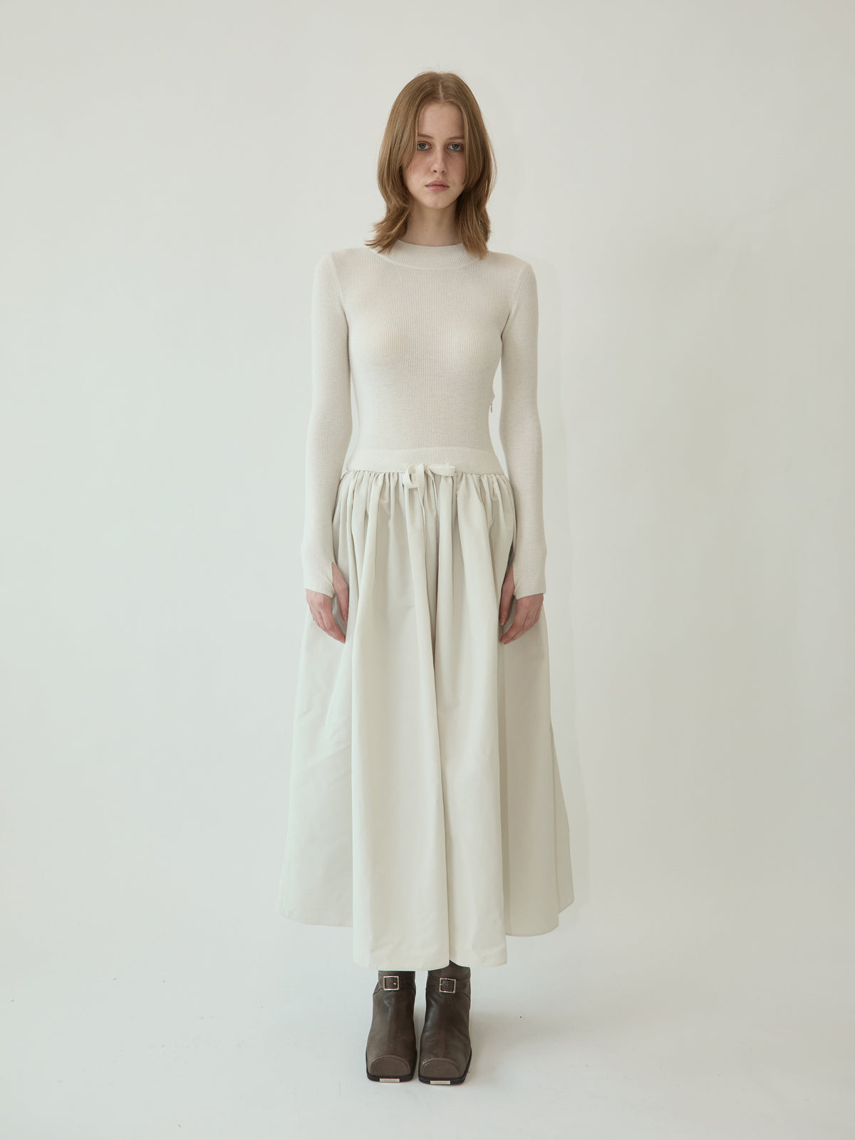 Kimhe Kim - Amelie Knit Long Dress (Ivory) product image 1 | TRAB K-Fashion Australia