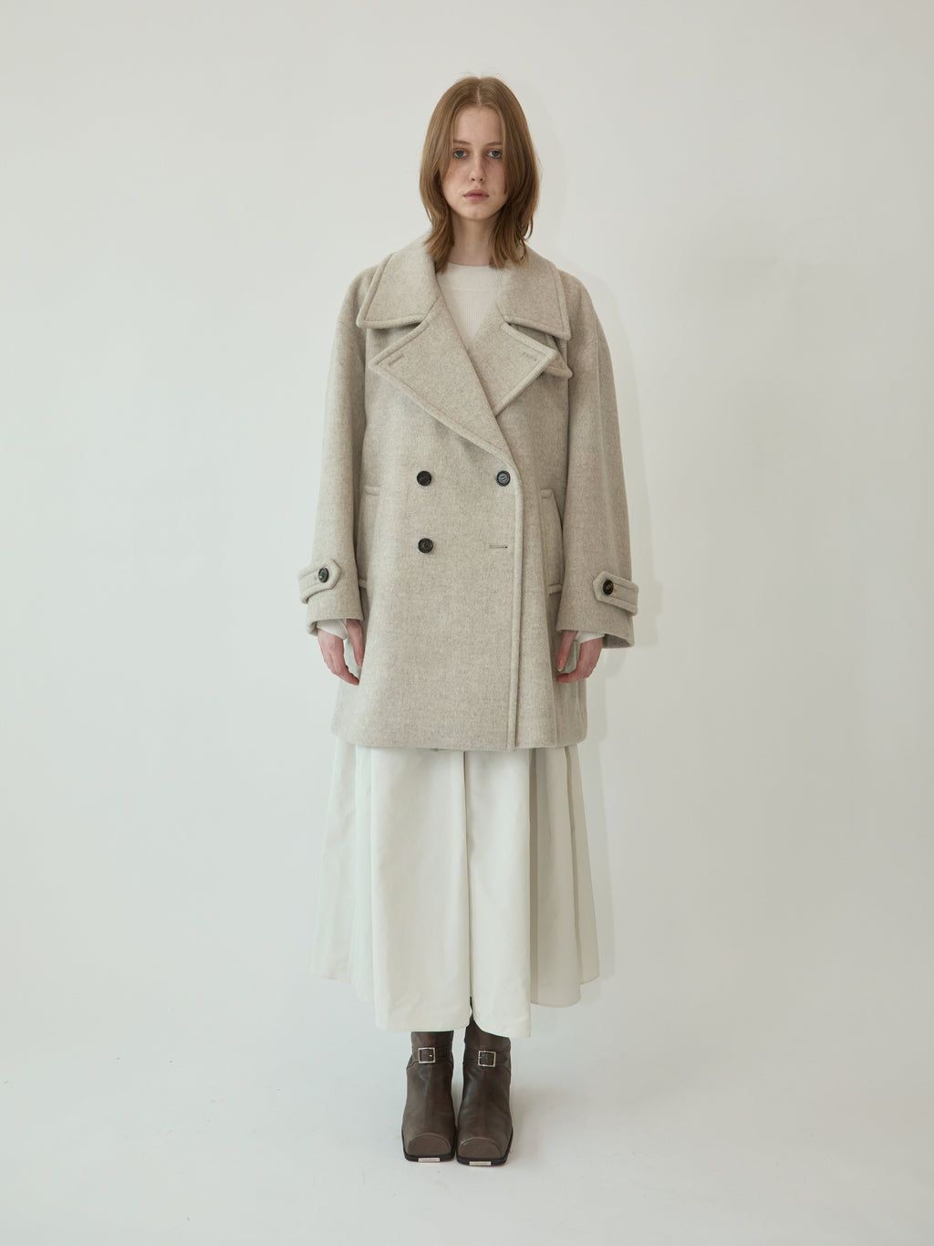 Kimhe Kim - Chloe Oversized Peacoat (Beige) product image 1 | TRAB K-Fashion Australia