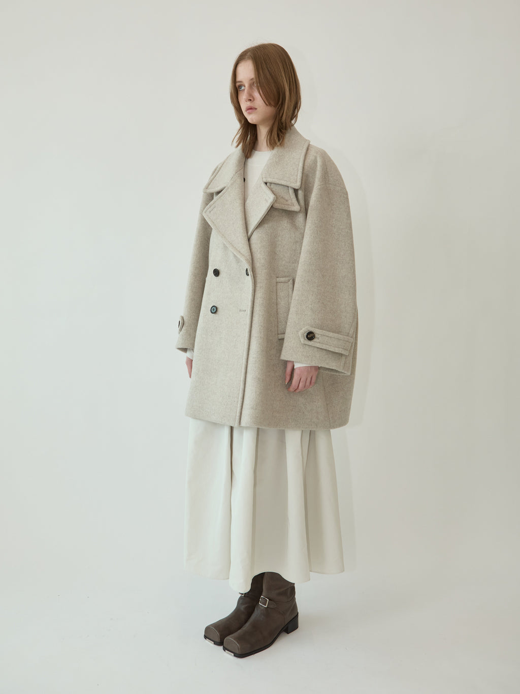 Kimhe Kim - Chloe Oversized Peacoat (Beige) product image 3 | TRAB K-Fashion Australia