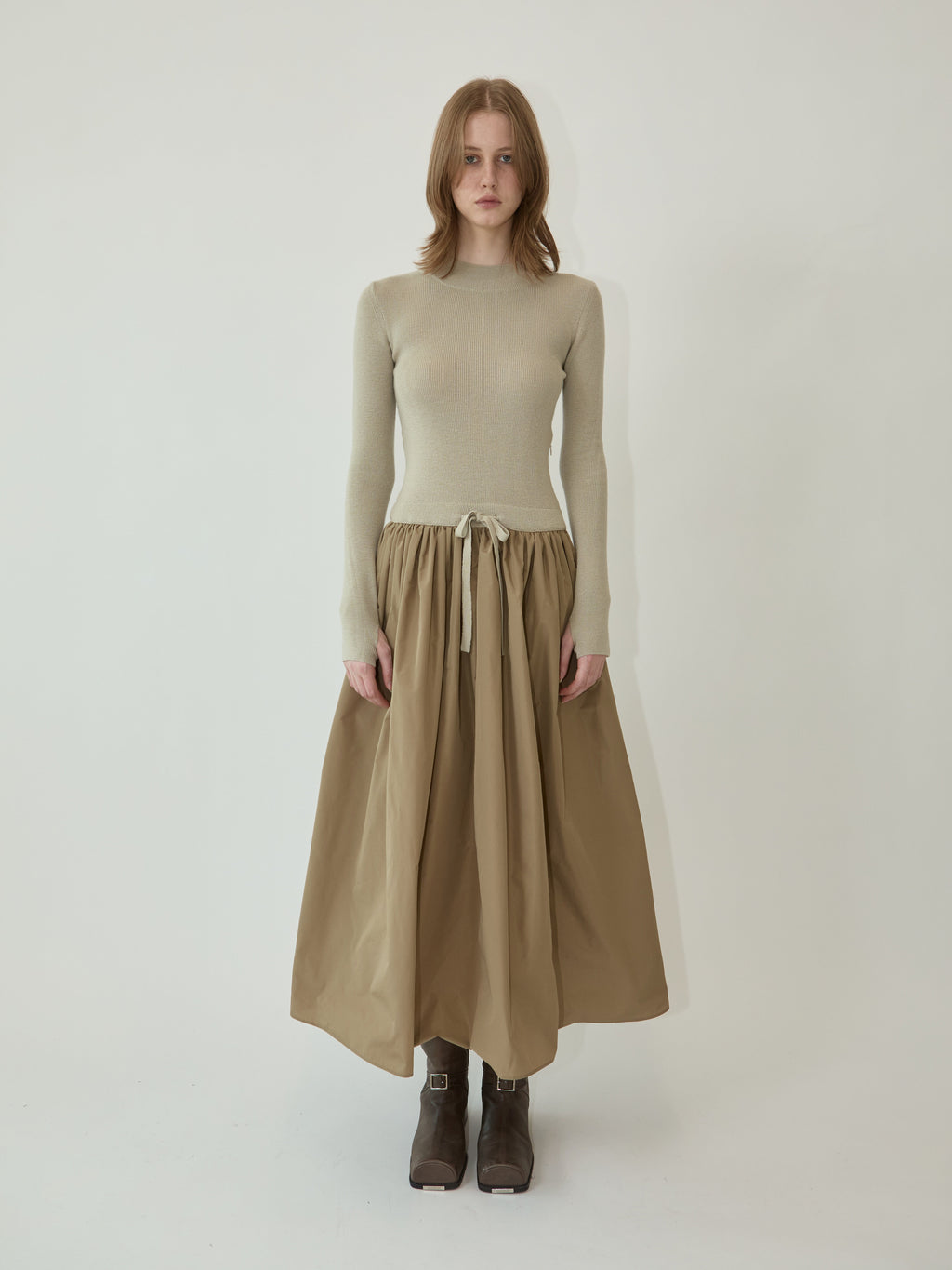 Kimhe Kim - Amelie Knit Long Dress (Beige) product image 1 | TRAB K-Fashion Australia