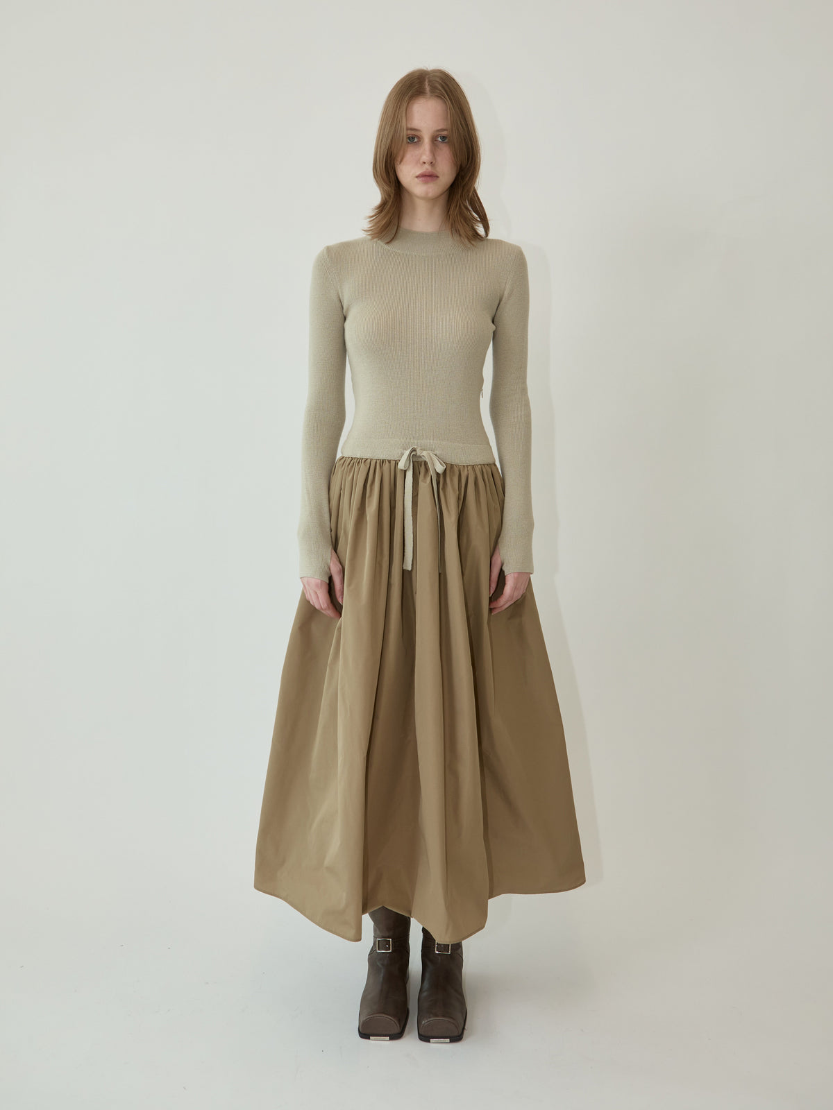 Kimhe Kim - Amelie Knit Long Dress (Beige) product image 1 | TRAB K-Fashion Australia