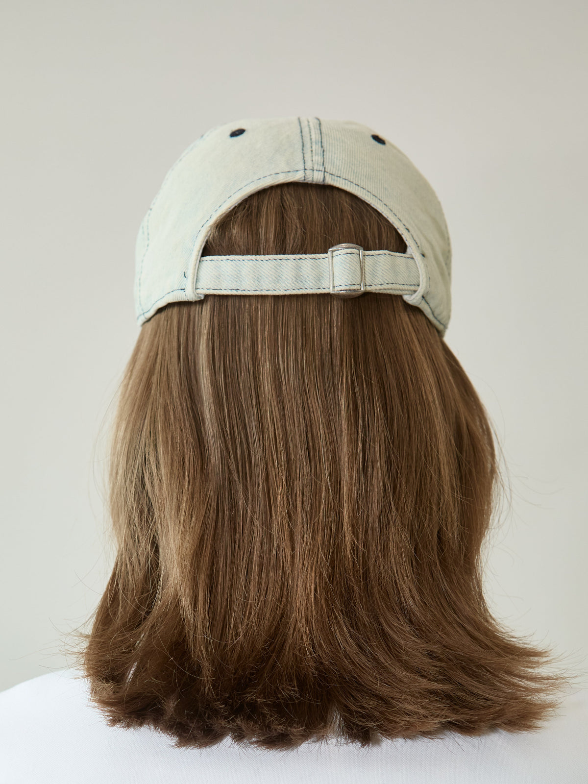 Kimhe Kim - Washed Atelier Embroidered Denim Ball Cap (Sky Blue) product image 3 | TRAB K-Fashion Australia
