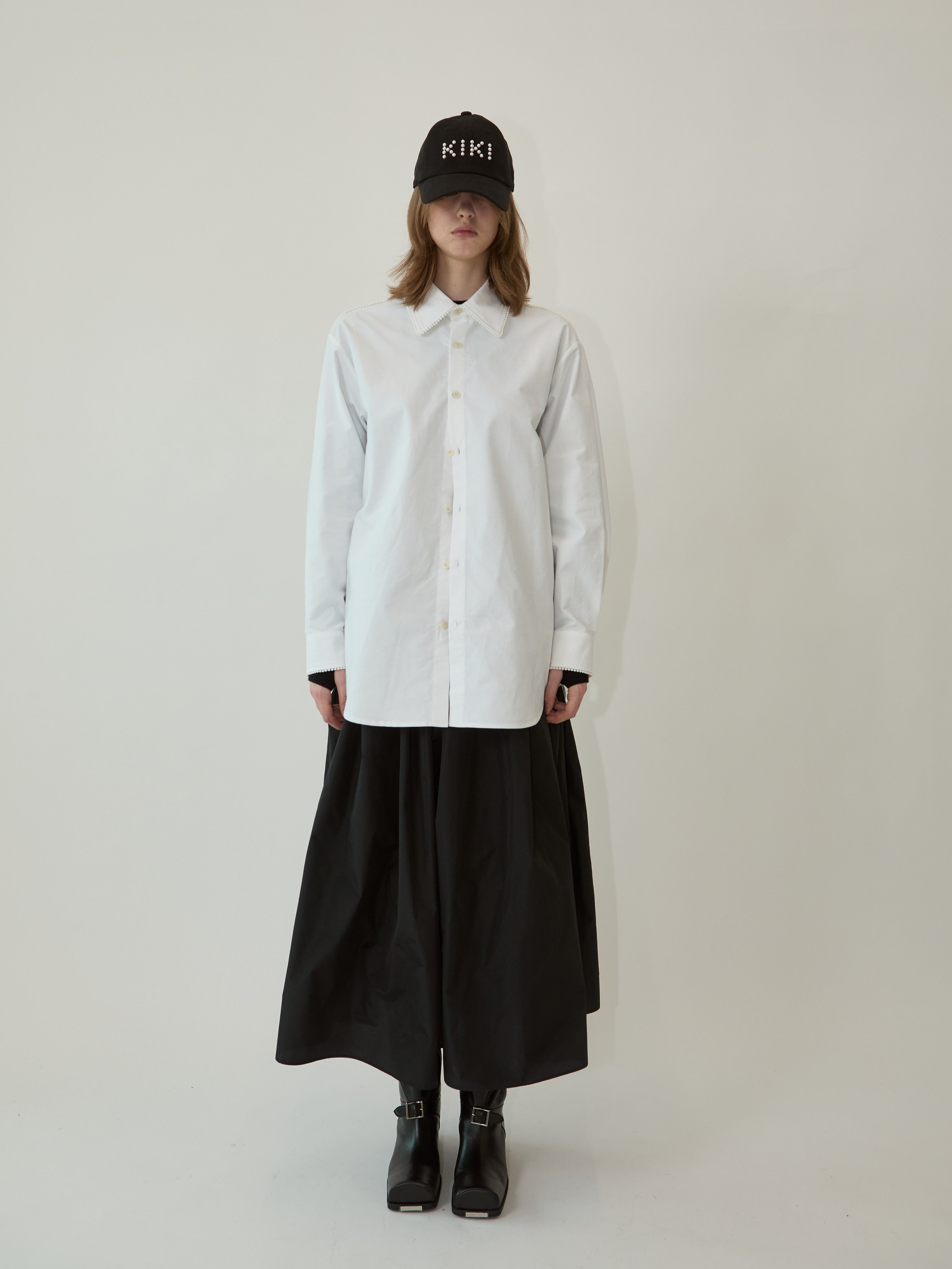 Kimhe Kim - Pearl Trimmed Shirt (White) product image 1 | TRAB K-Fashion Australia