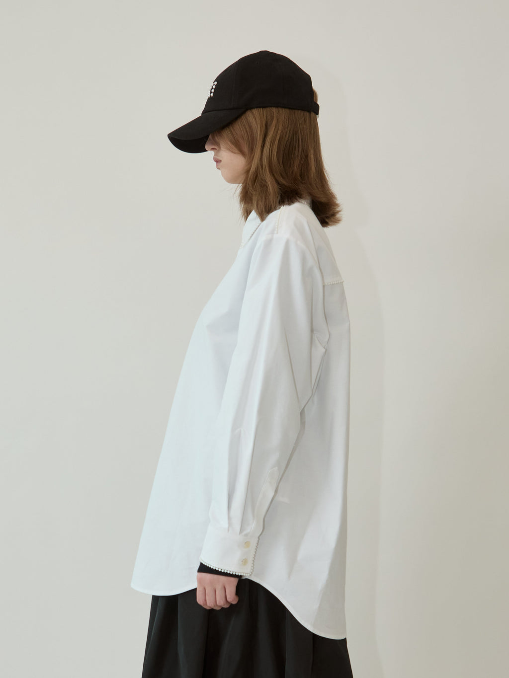 Kimhe Kim - Pearl Trimmed Shirt (White) product image 4 | TRAB K-Fashion Australia