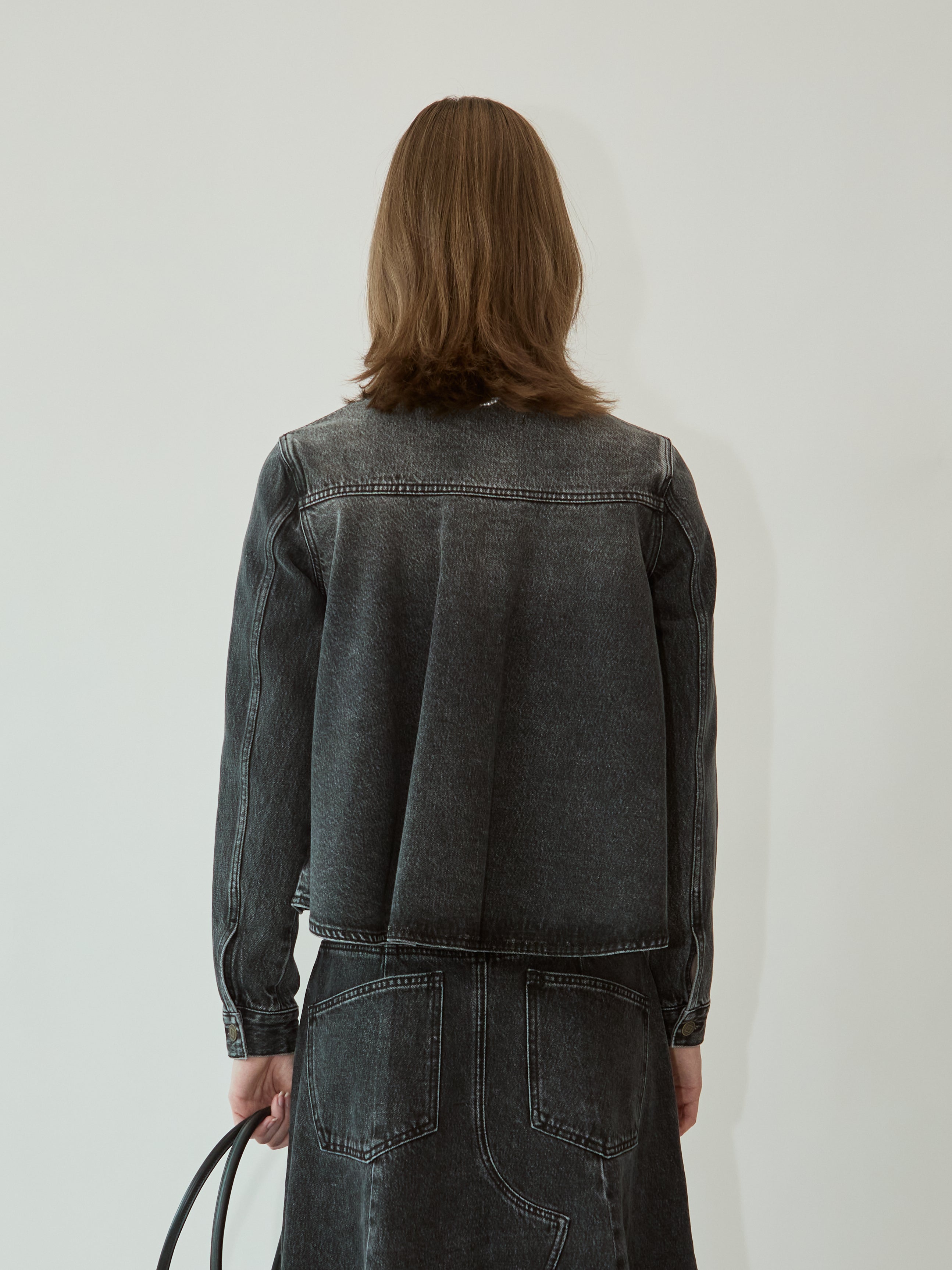 Kimhe Kim - Julia Shirring Denim Jacket (Black) product image 5 | TRAB K-Fashion Australia