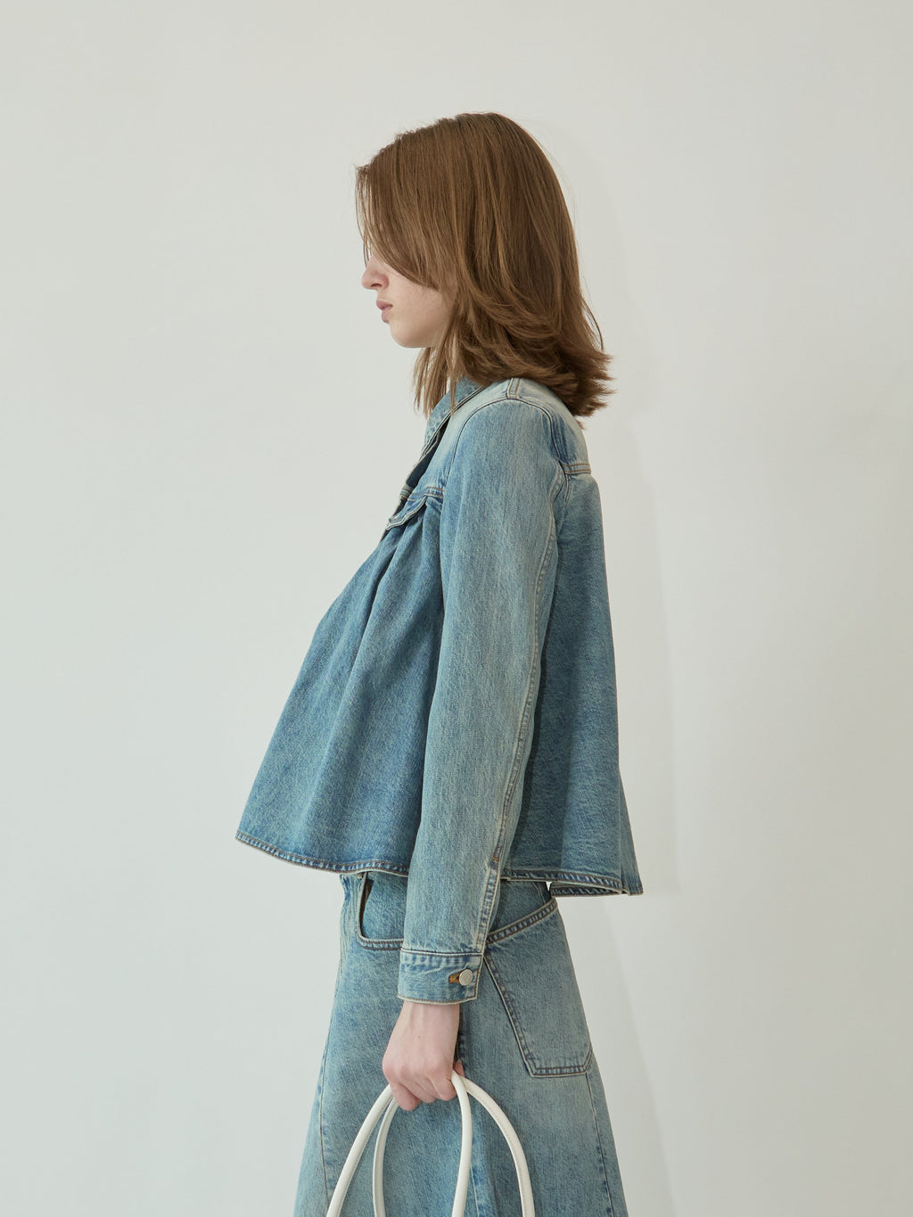 Kimhe Kim - Julia Shirring Denim Jacket (Blue) product image 4 | TRAB K-Fashion Australia