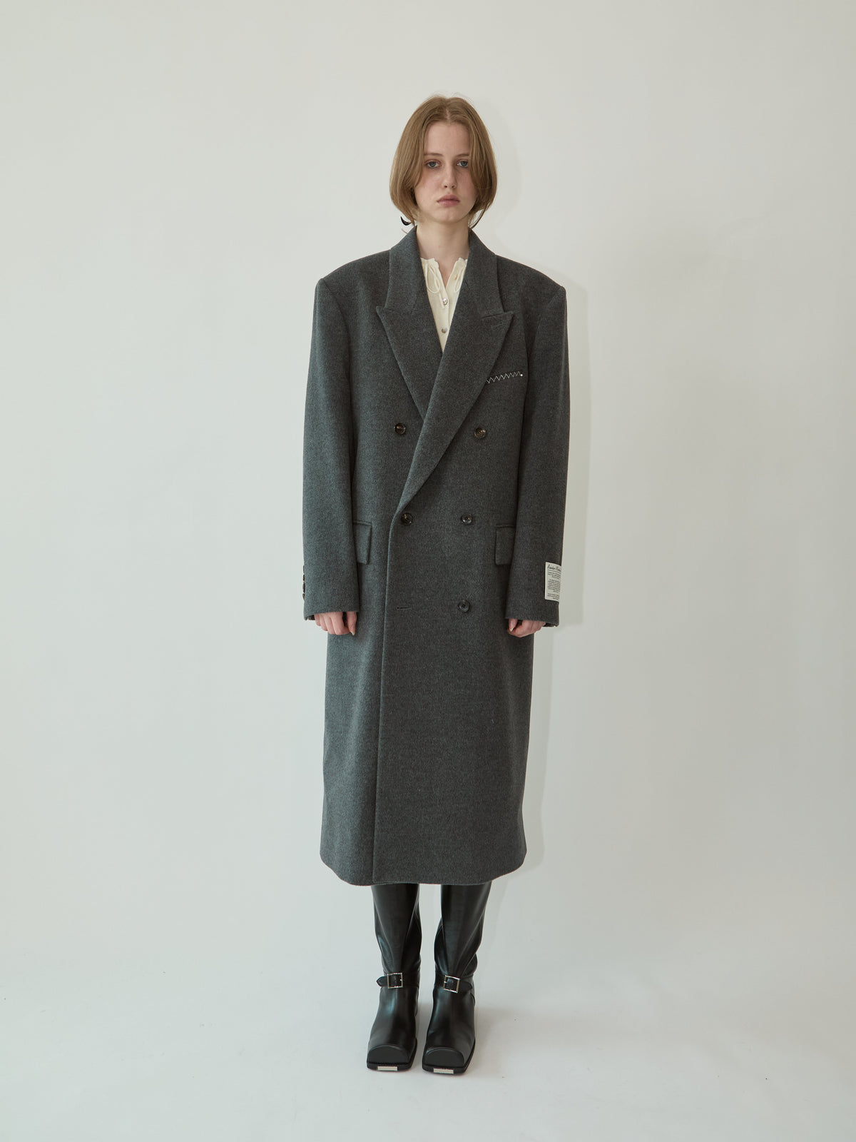 Kimhe Kim - Daniel Double Brestead Coat (Grey) product image 1 | TRAB K-Fashion Australia