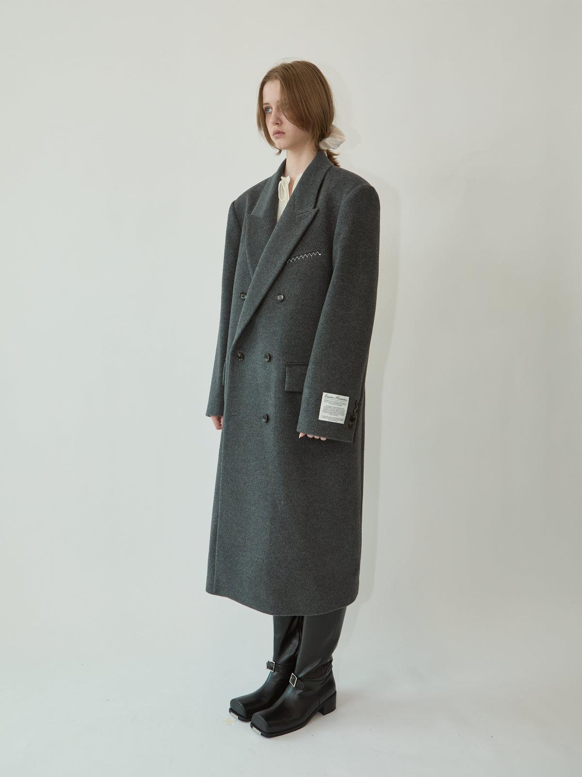 Kimhe Kim - Daniel Double Brestead Coat (Grey) product image 2 | TRAB K-Fashion Australia