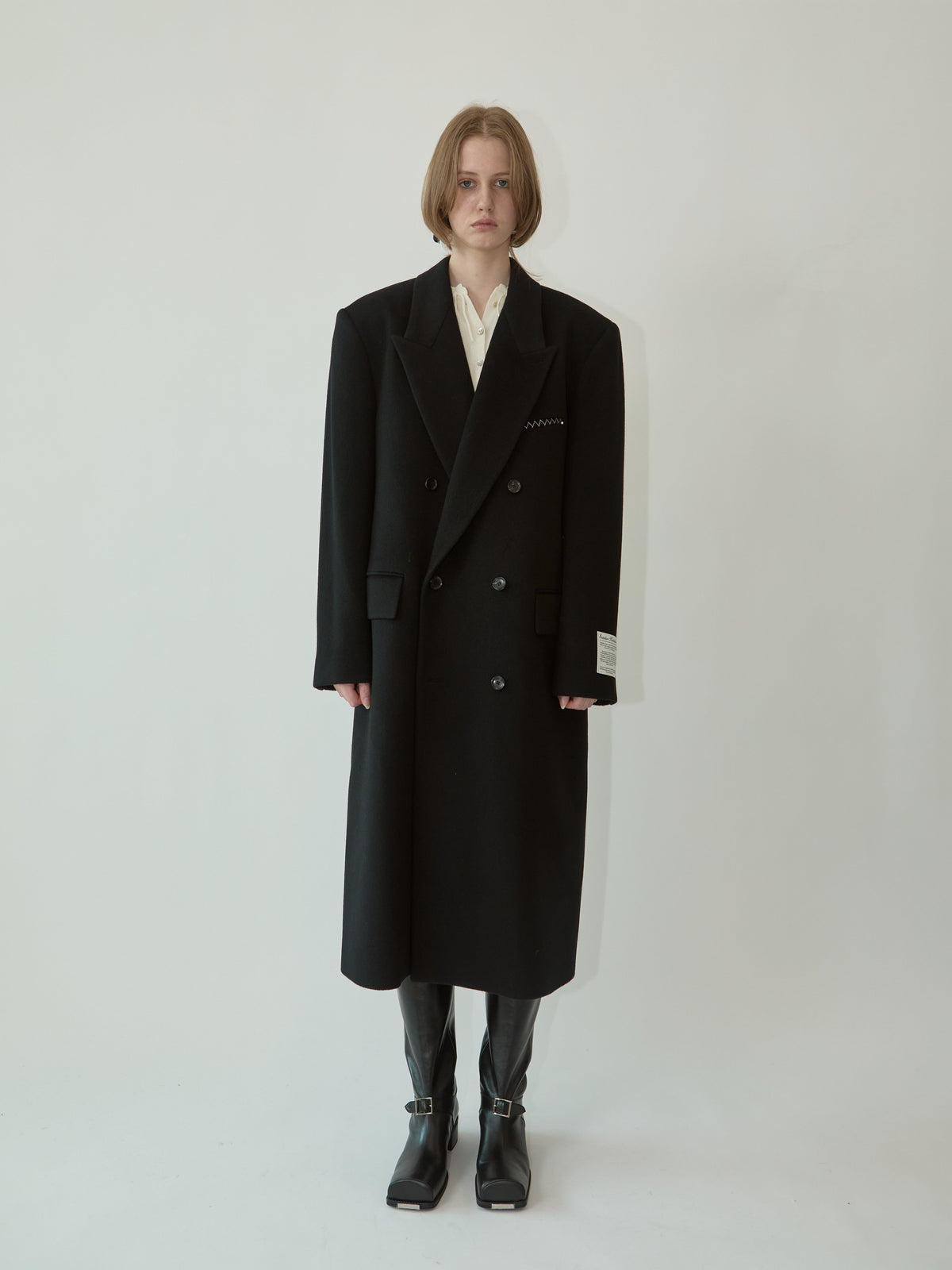 Kimhe Kim - Daniel Double Brestead Coat (Black) product image 1 | TRAB K-Fashion Australia