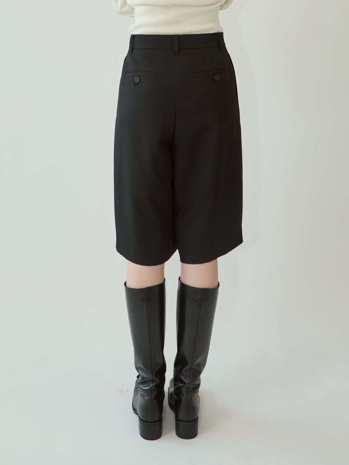 Kimhe Kim - Wool-Blended Alex Bermuda Pants (Black) product image 5 | TRAB K-Fashion Australia