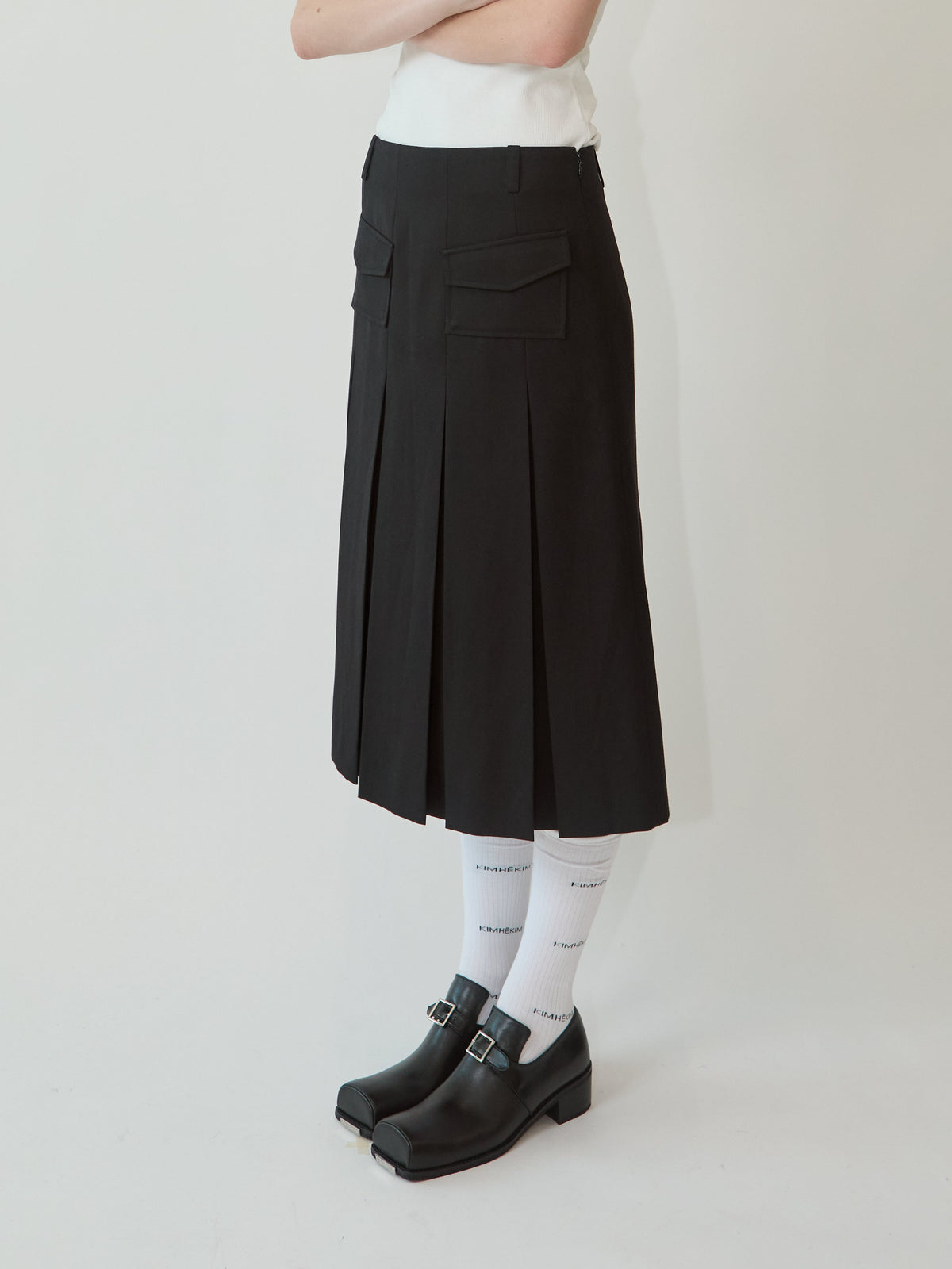 Kimhe Kim - Wool-Blended Alex Pleated Skirt (Black) product image 4 | TRAB K-Fashion Australia