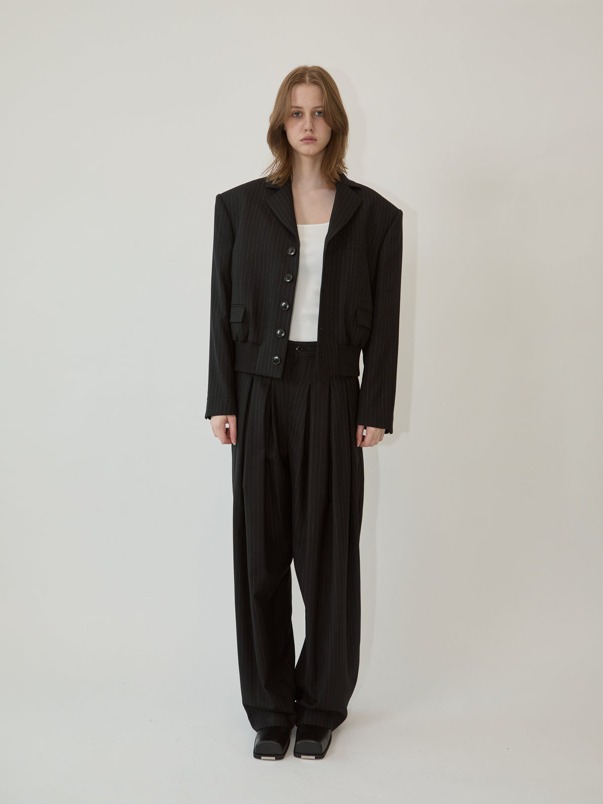 Kimhe Kim - Alex Striped Jacket (Black) product image 1 | TRAB K-Fashion Australia