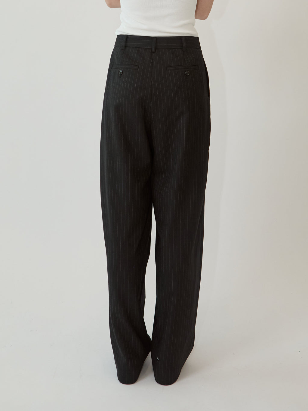 Kimhe Kim - Alex Striped Pintuck Pants (Black) product image 5 | TRAB K-Fashion Australia