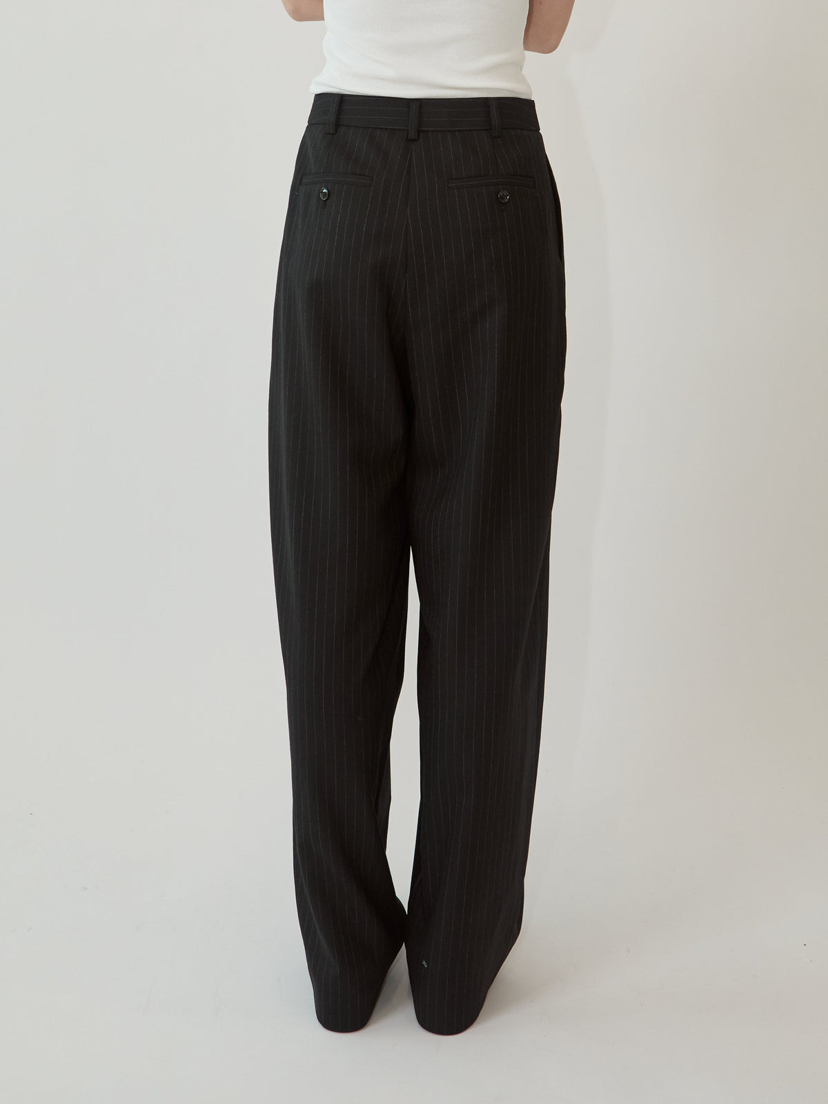 Kimhe Kim - Alex Striped Pintuck Pants (Black) product image 5 | TRAB K-Fashion Australia