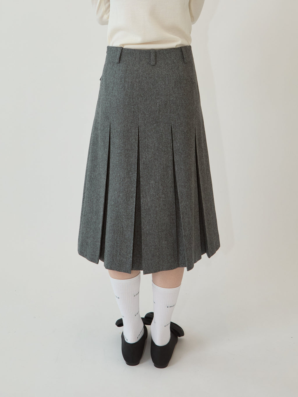 Kimhe Kim - Wool-Blended Alex Pleated Skirt (Grey) product image 5 | TRAB K-Fashion Australia