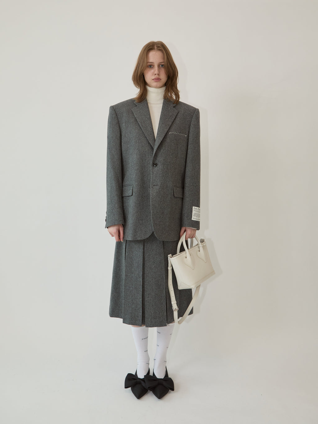 Kimhe Kim - Wool-Blended Alex Pleated Skirt (Grey) product image 1 | TRAB K-Fashion Australia