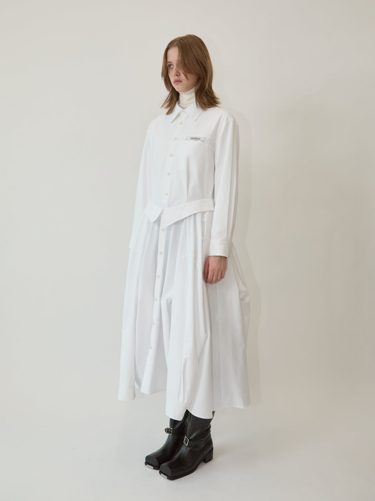 Kimhe Kim - Freja Shirt Dress (White) product image 2 | TRAB K-Fashion Australia