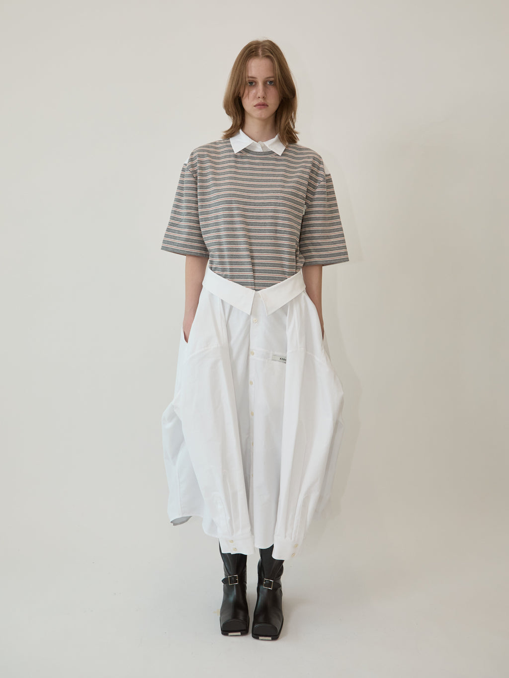 Kimhe Kim - Freja Shirt Skirt (White) product image 1 | TRAB K-Fashion Australia
