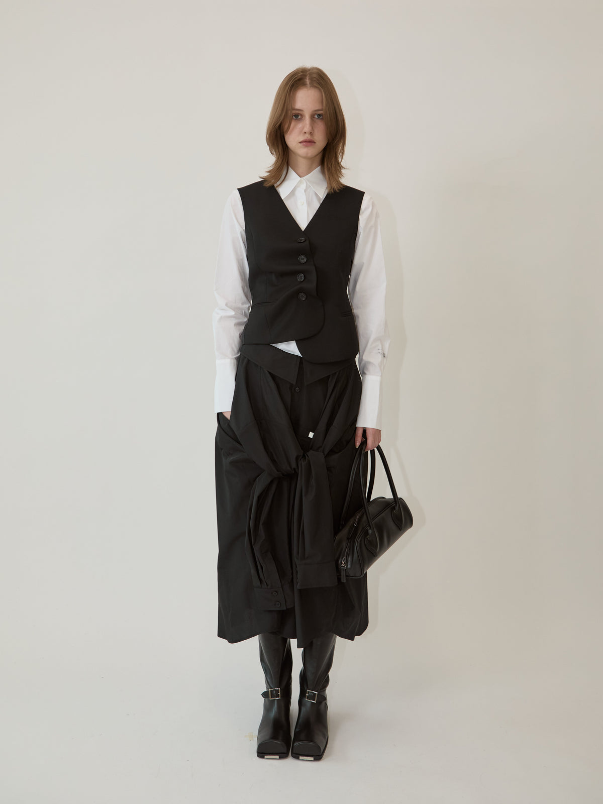 Kimhe Kim - Claude Draped Vest (Black) product image 1 | TRAB K-Fashion Australia