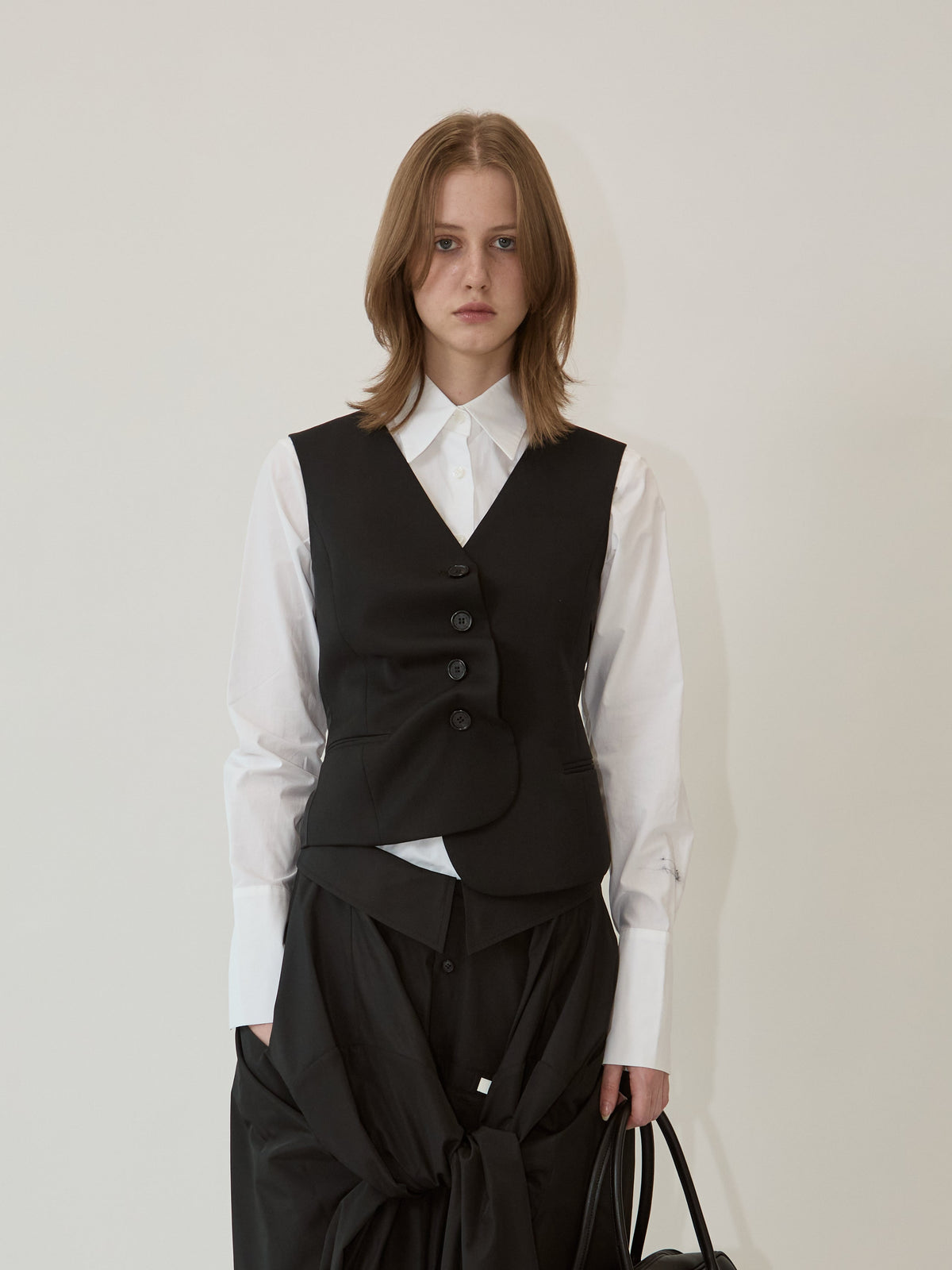 Kimhe Kim - Claude Draped Vest (Black) product image 2 | TRAB K-Fashion Australia
