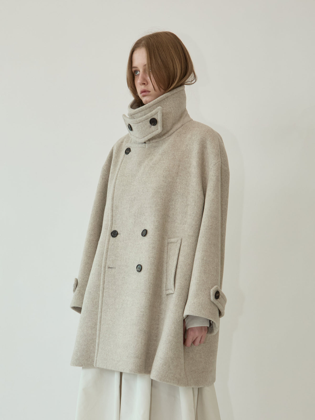 Kimhe Kim - Chloe Oversized Peacoat (Beige) product image 2 | TRAB K-Fashion Australia