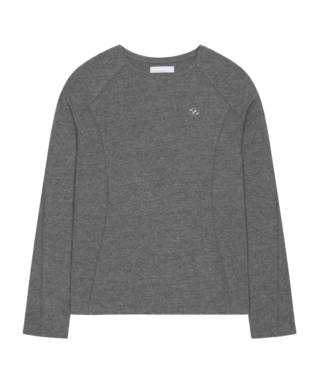 San San Gear - Piping Long Sleeve (Melange Grey) product image 1 | TRAB K-Fashion Australia