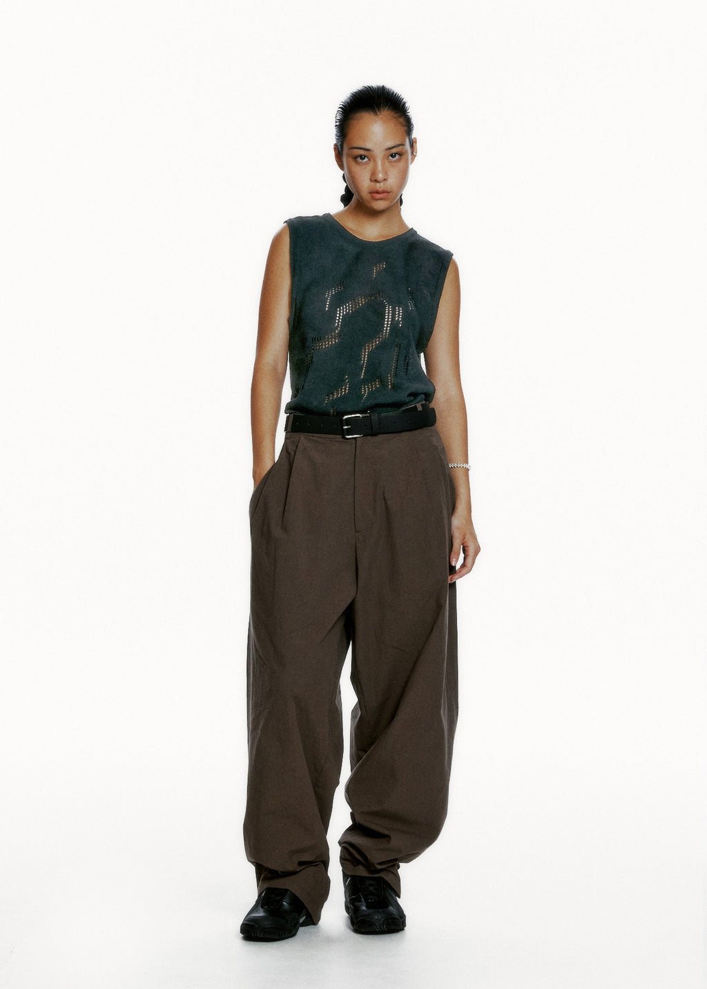 Hyein Seo - Twined Knit Sleeveless (Forest Green) product image 4 | TRAB K-Fashion Australia