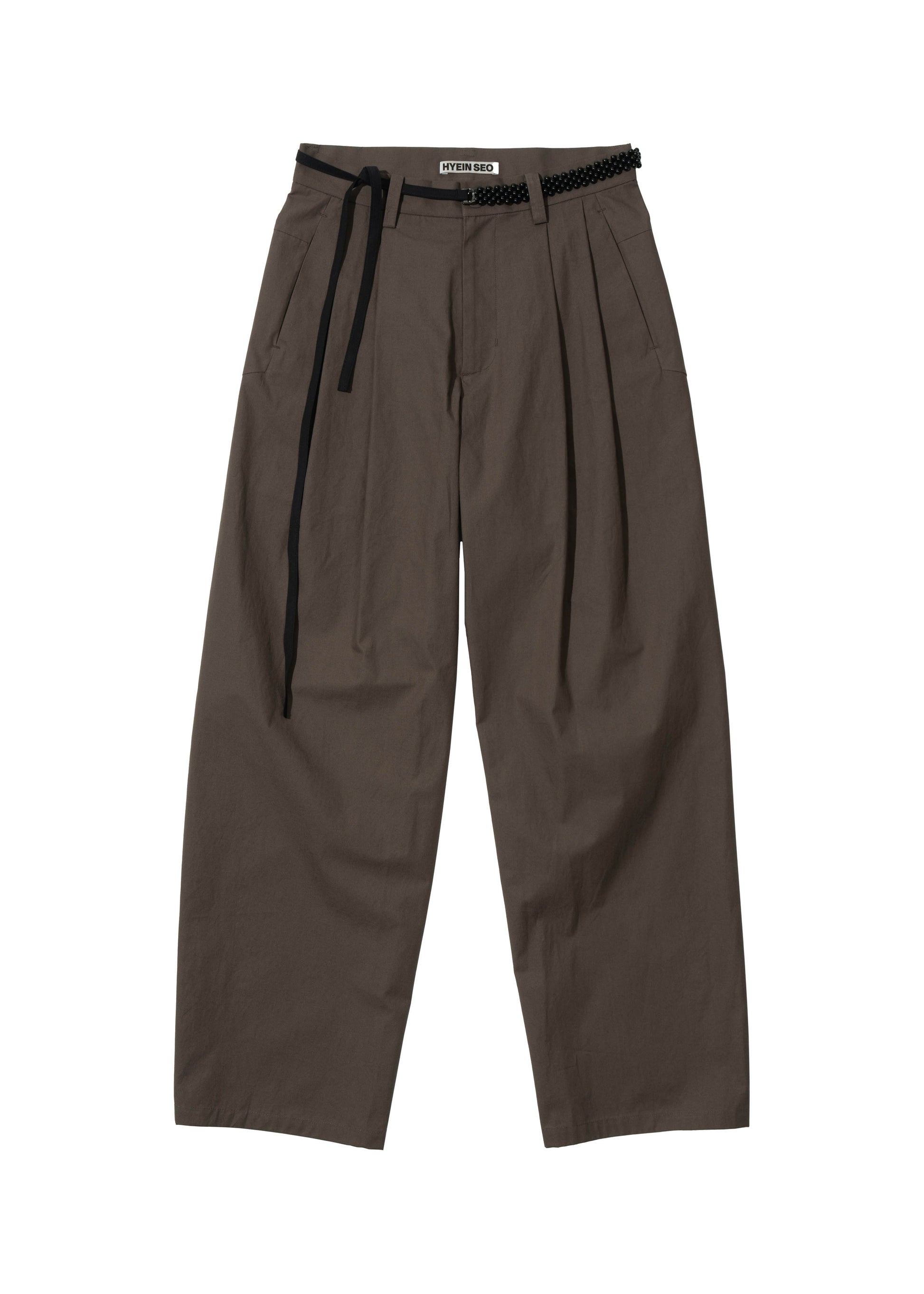 Hyein Seo - Wide Pants w/ Beaded Belt (Brown) product image 4 | TRAB K-Fashion Australia