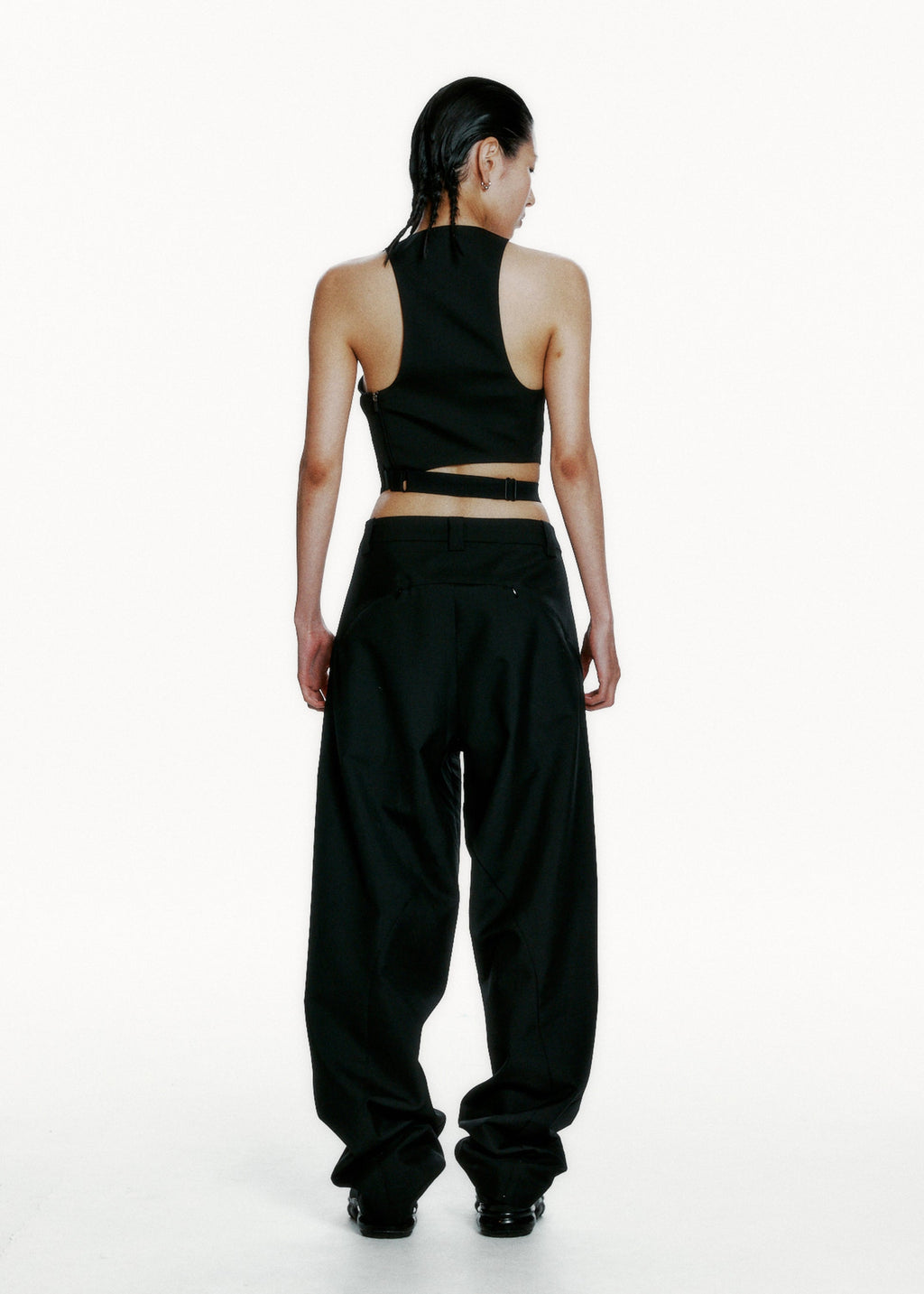 Hyein Seo - Wide Pants w/ Beaded Belt (Black) product image 6 | TRAB K-Fashion Australia