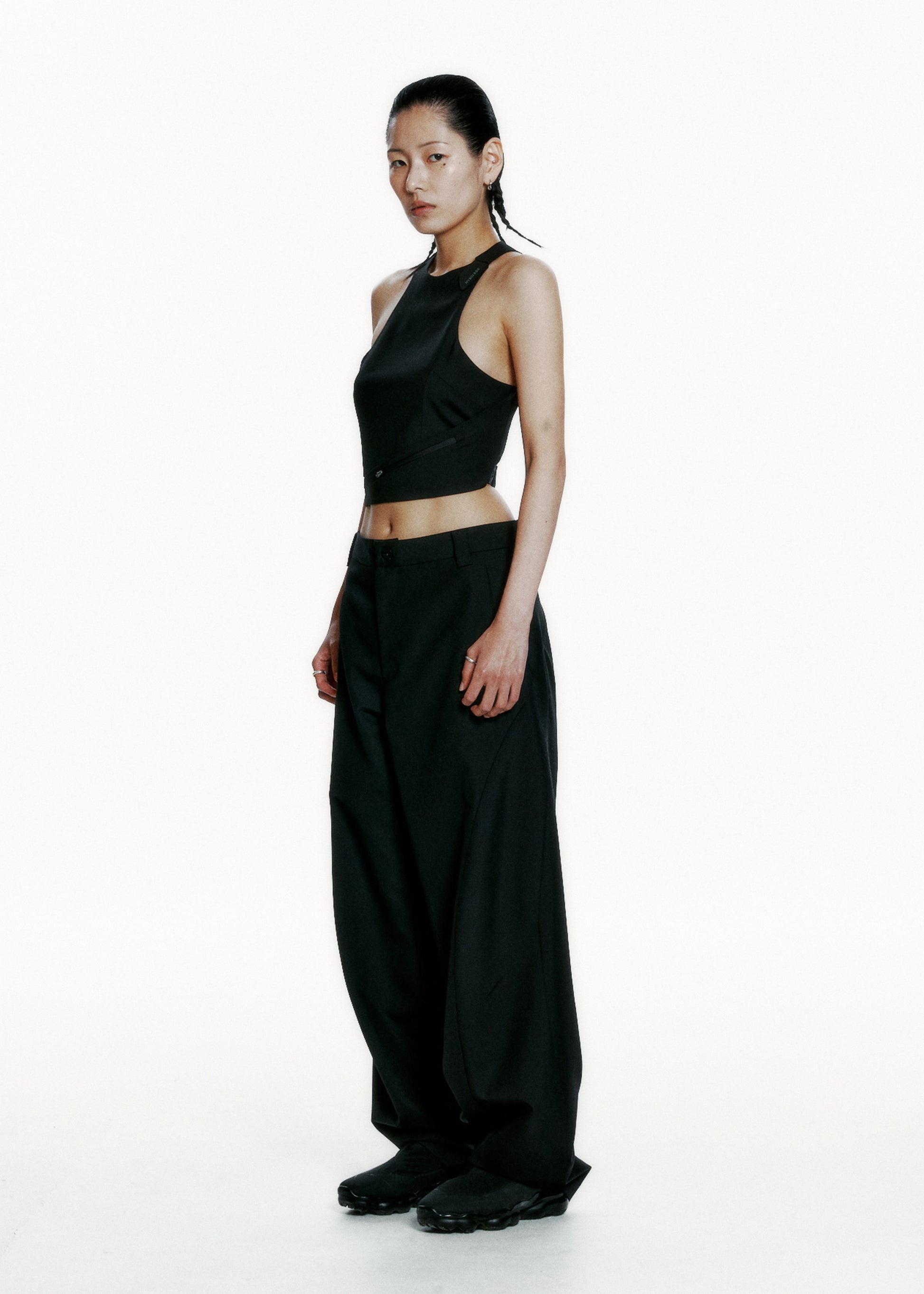 Hyein Seo - Wide Pants w/ Beaded Belt (Black) product image 5 | TRAB K-Fashion Australia